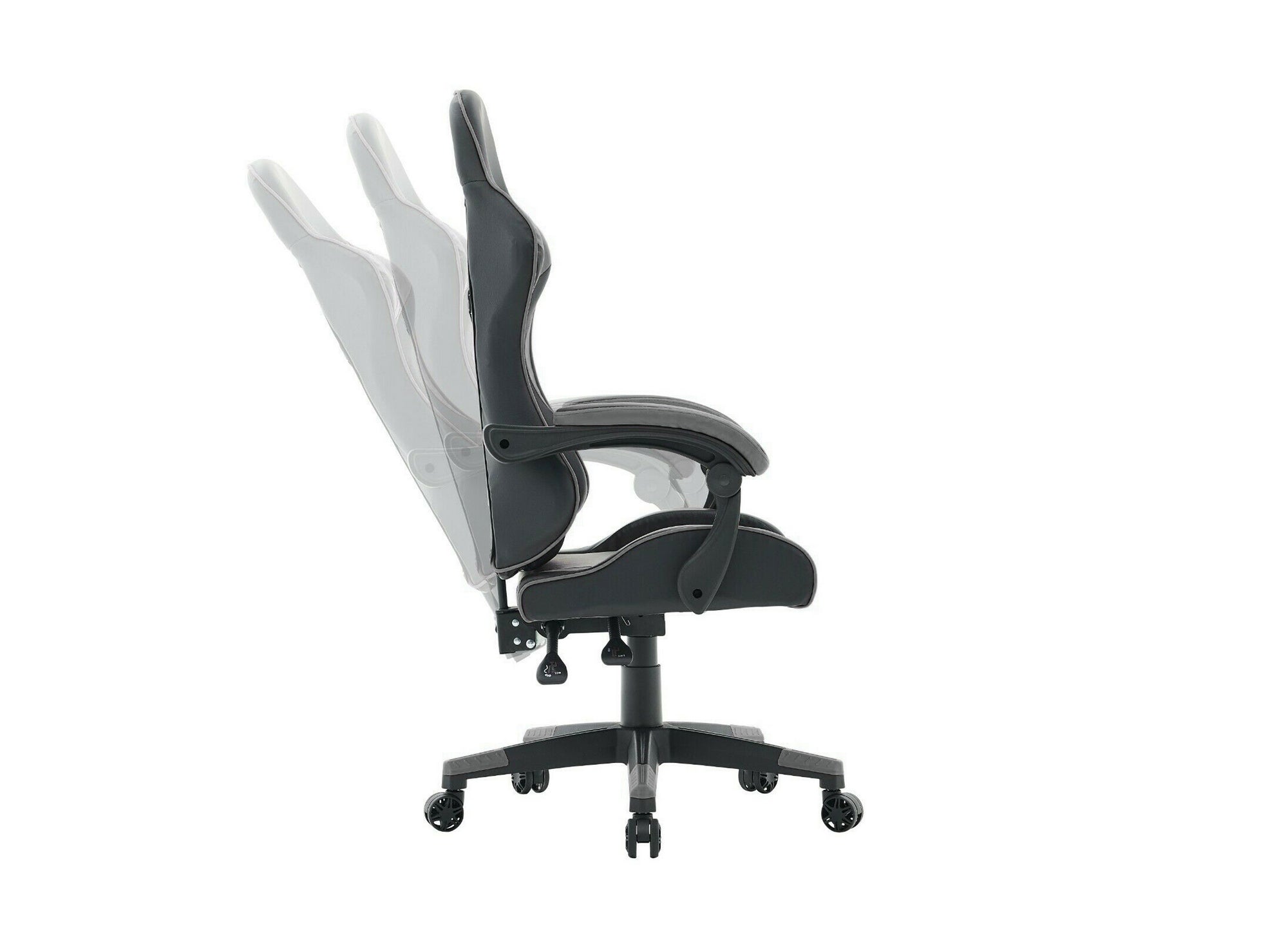 Fauteuil gaming en simili cuir noir et gris PIXEL