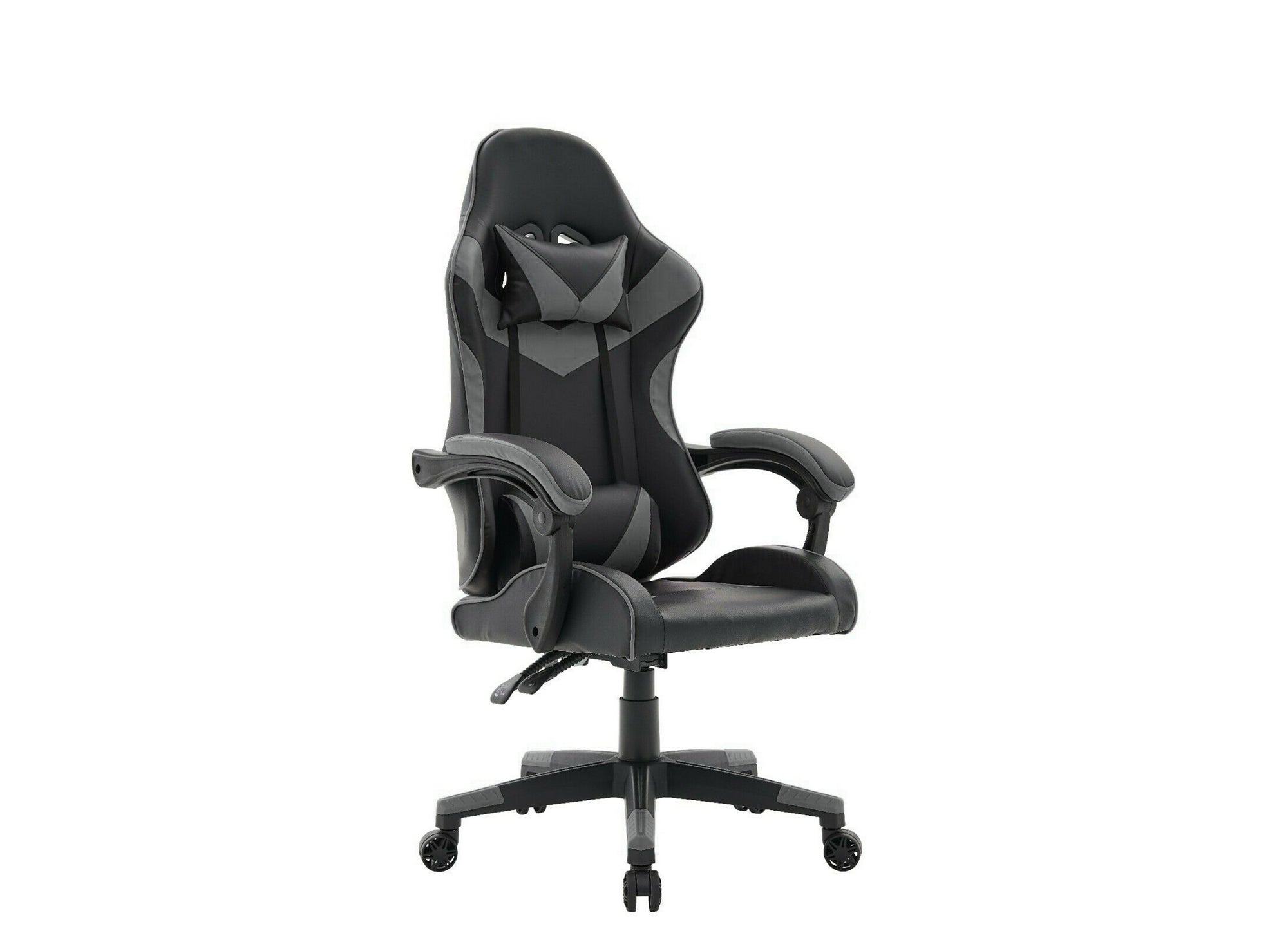 Fauteuil gaming en simili cuir noir et gris PIXEL
