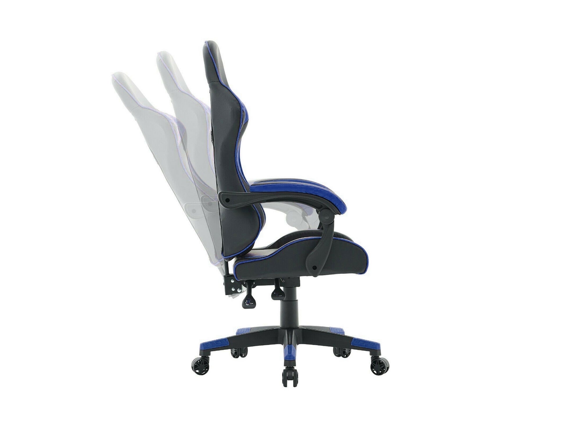 Fauteuil gaming en simili cuir noir et bleu PIXEL
