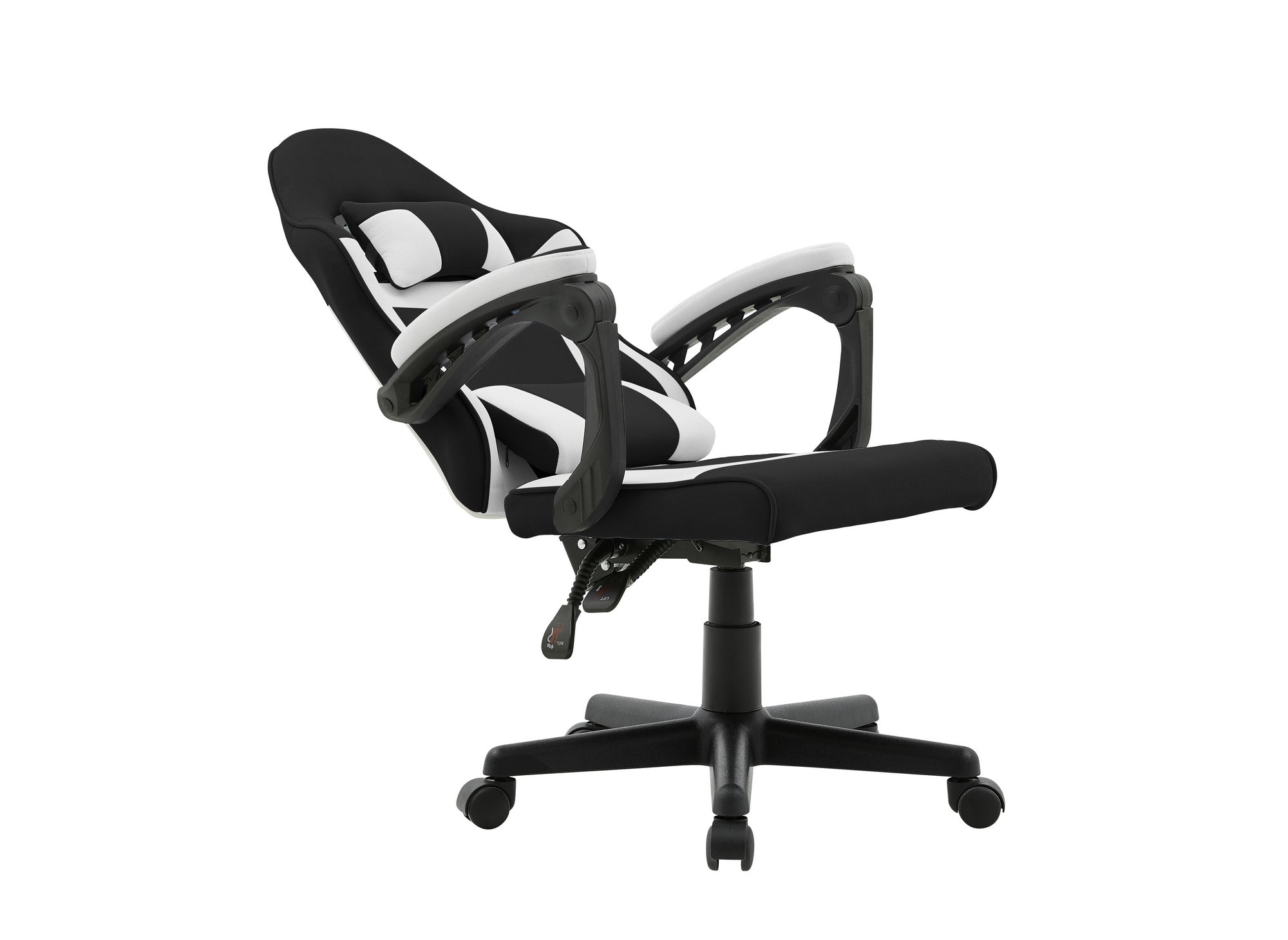 Fauteuil de bureau en tissu noir et blanc GHOST