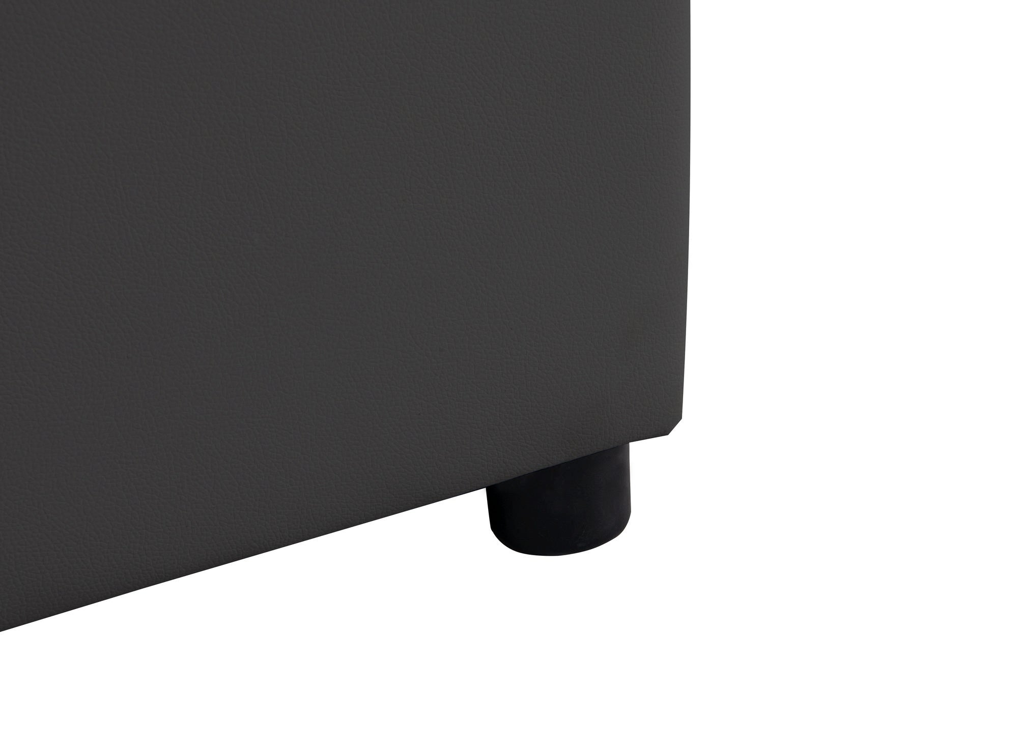 Lit sommier relevable avec coffre en simili cuir noir 160x200 cm LIZBAN