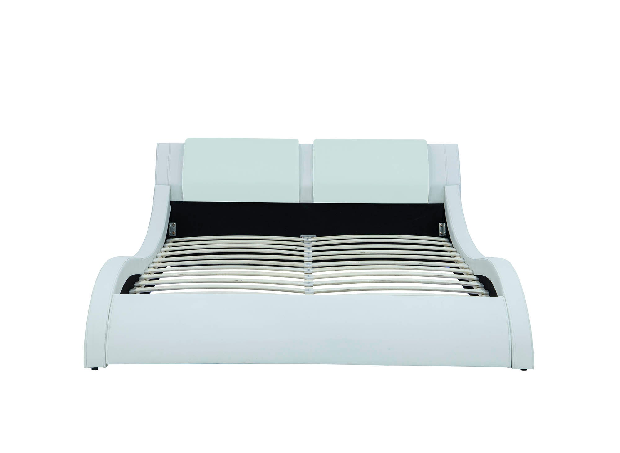 Lit en simili cuir blanc avec LED 160x200 cm ZEDA