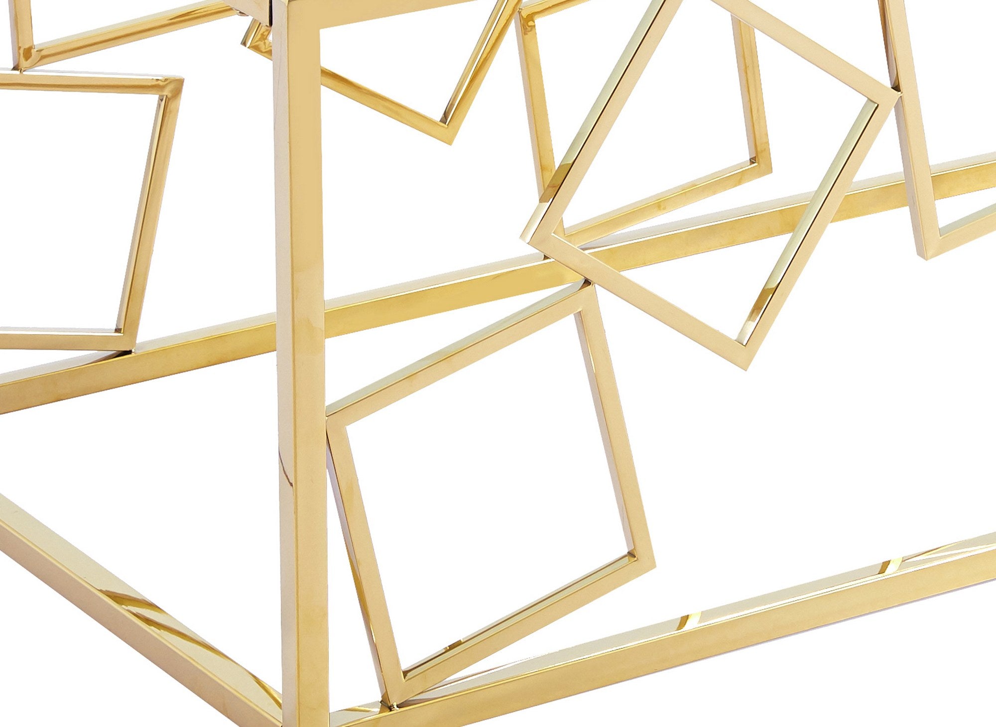 Table basse design en verre et métal doré rectangulaire ARVI