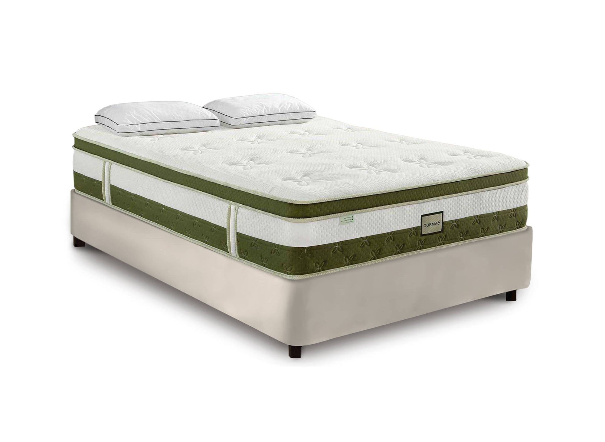 Matelas hybride BAMBOO 160 x 200 cm ressorts ensachés et mémoire de forme épaisseur 30 cm