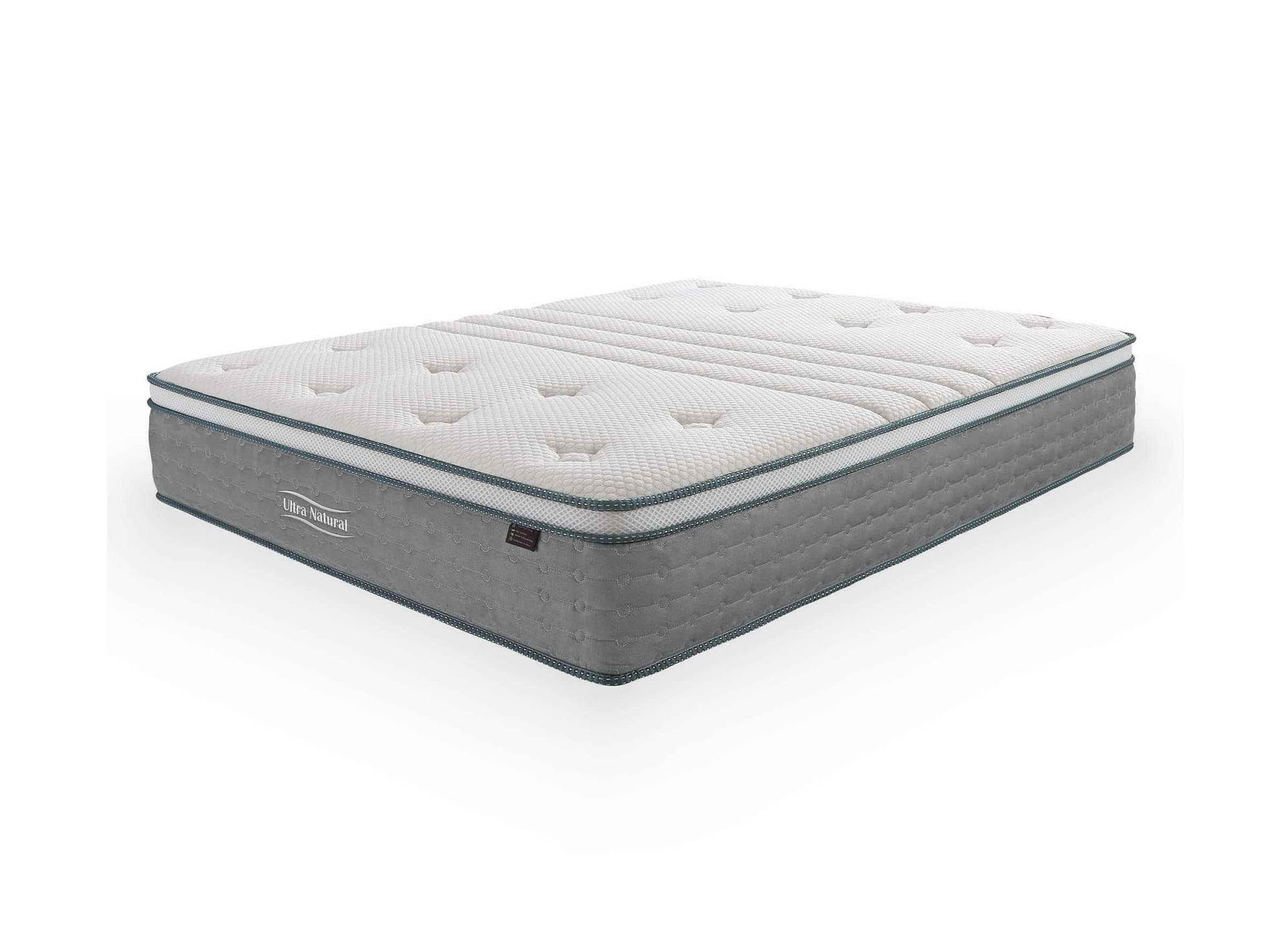 Matelas hybride NATURAL 140 x 190 cm ressorts ensachés et soie épaisseur 29 cm