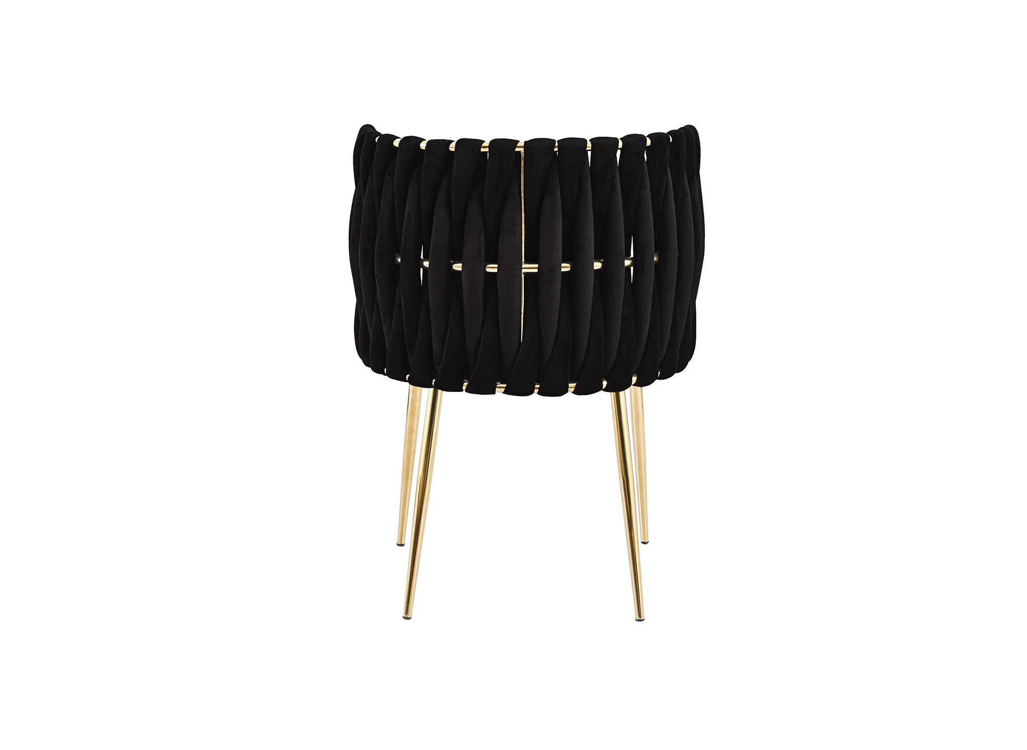 Set di 2 sedie in velluto nero con gambe in metallo dorato POLO