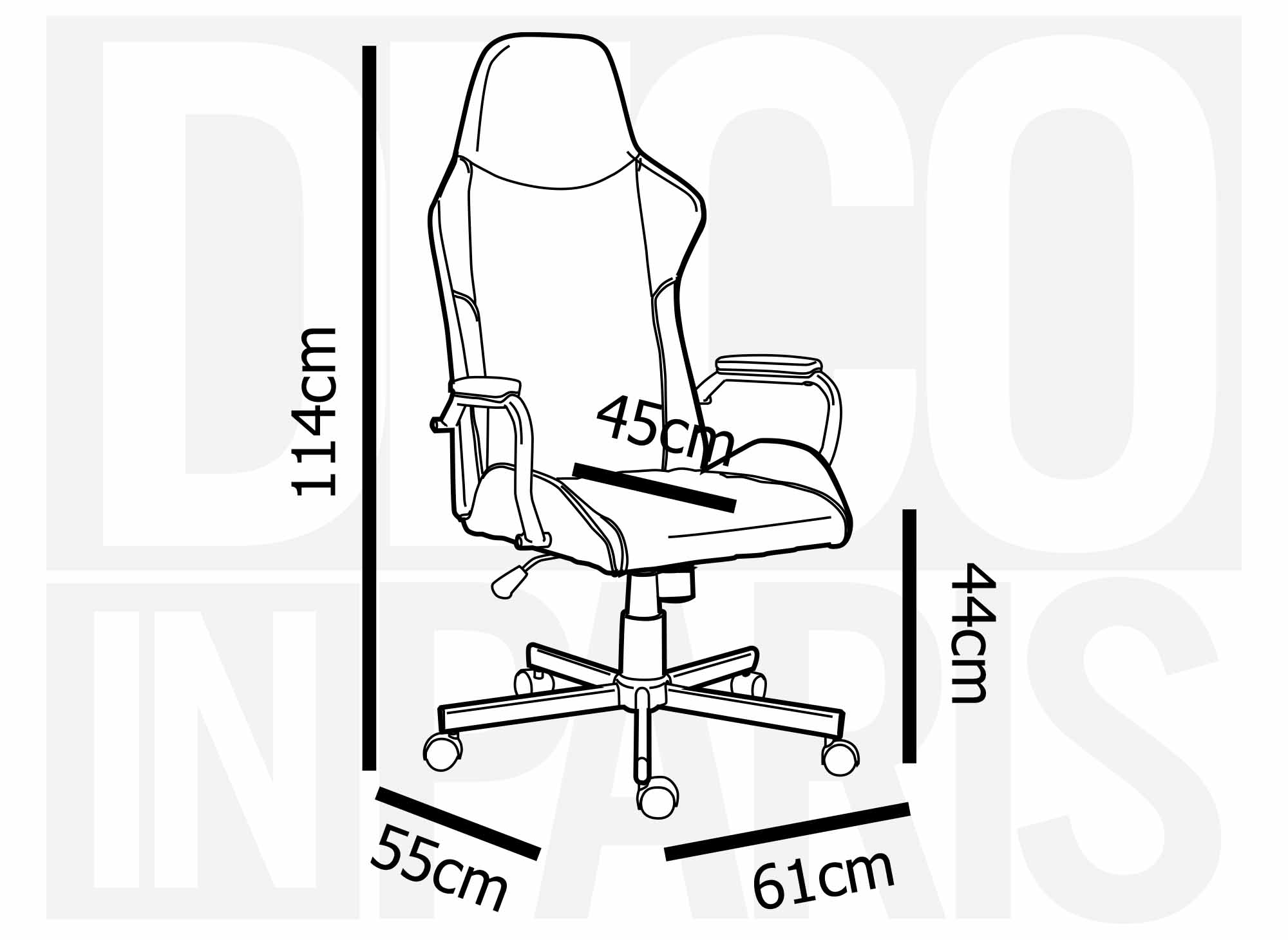 Fauteuil de bureau gris en simili cuir ATOMIC