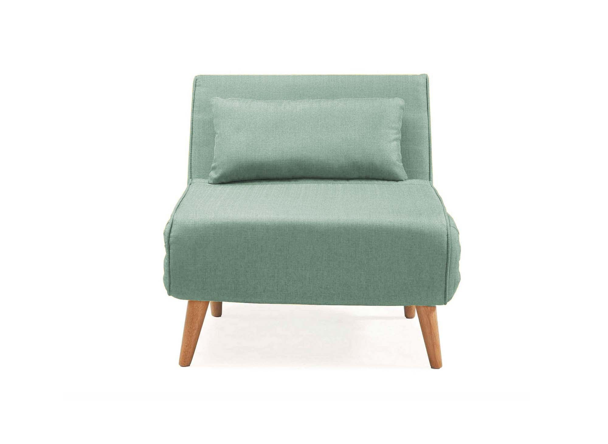 Fauteuil convertible en tissu vert d'eau TONKA