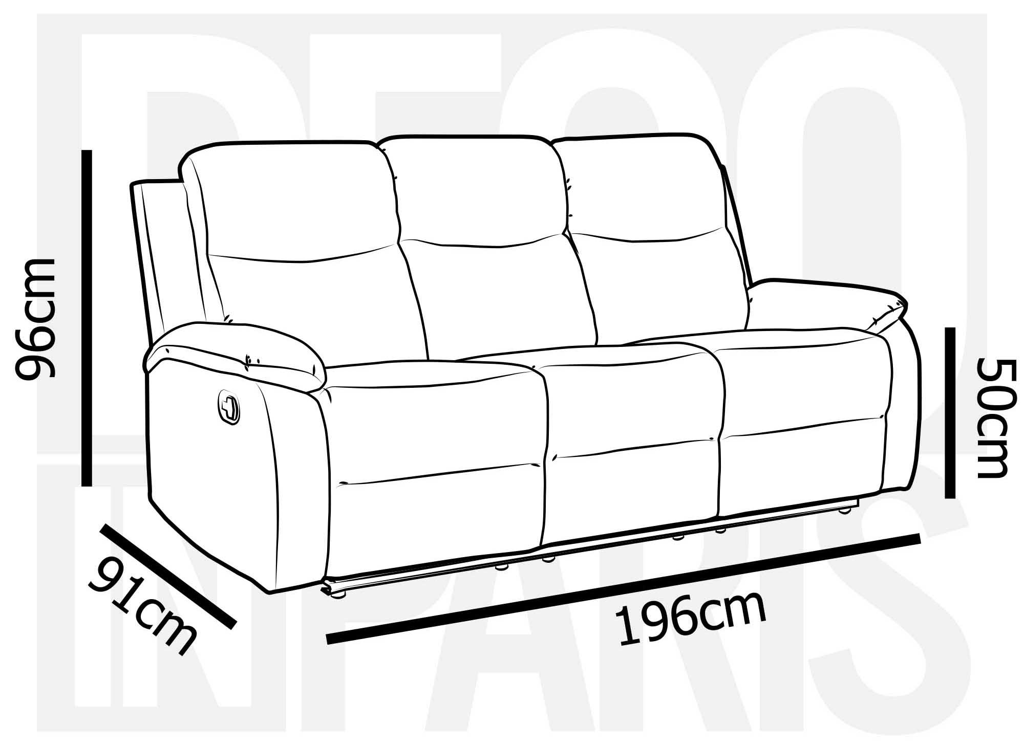 Divano relax a 3 posti effetto ecopelle grigio chiaro JACOB