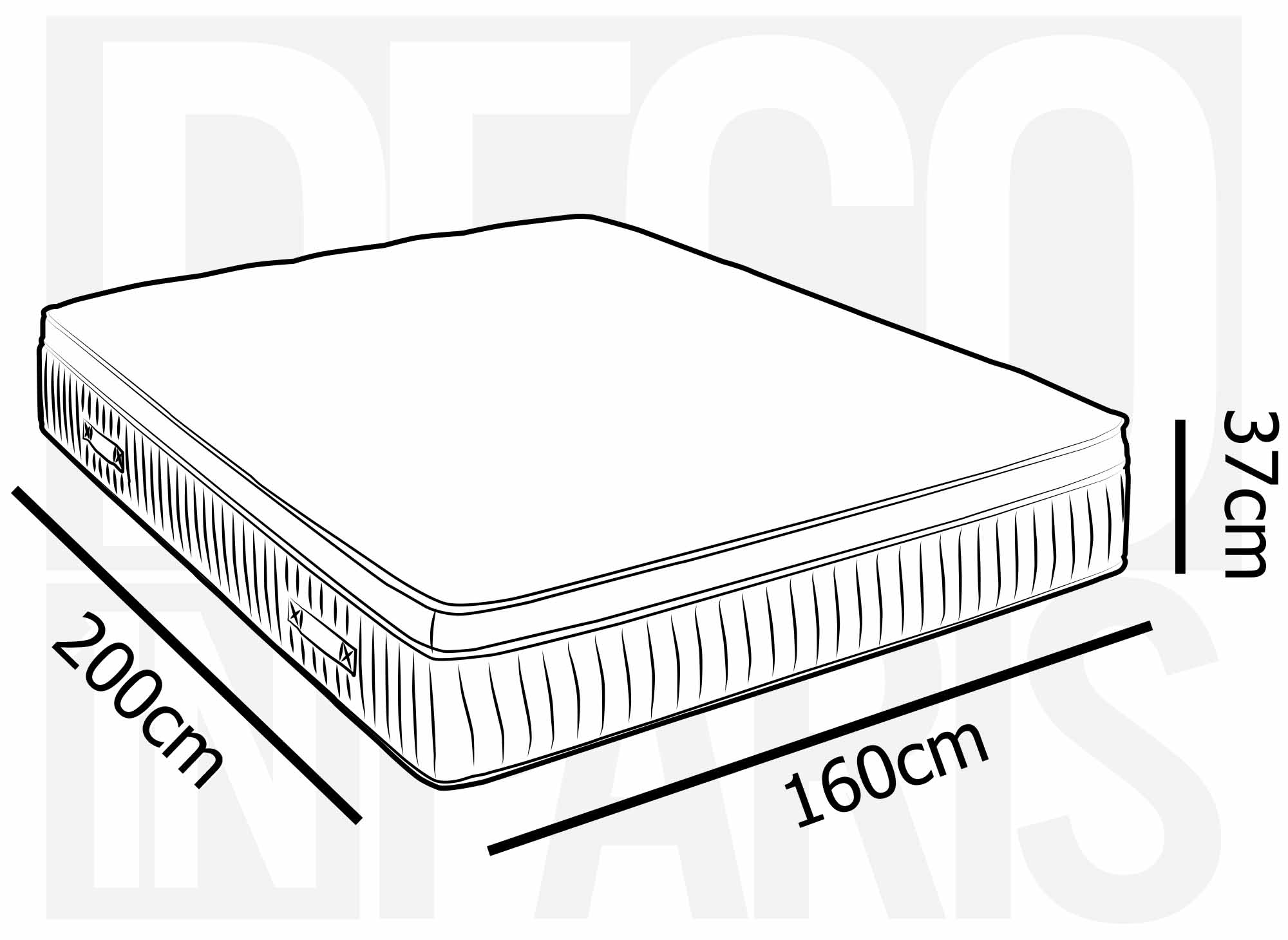 Matelas hybride mémoire de forme 160 x 200 cm épaisseur 37 cm - PILLOW
