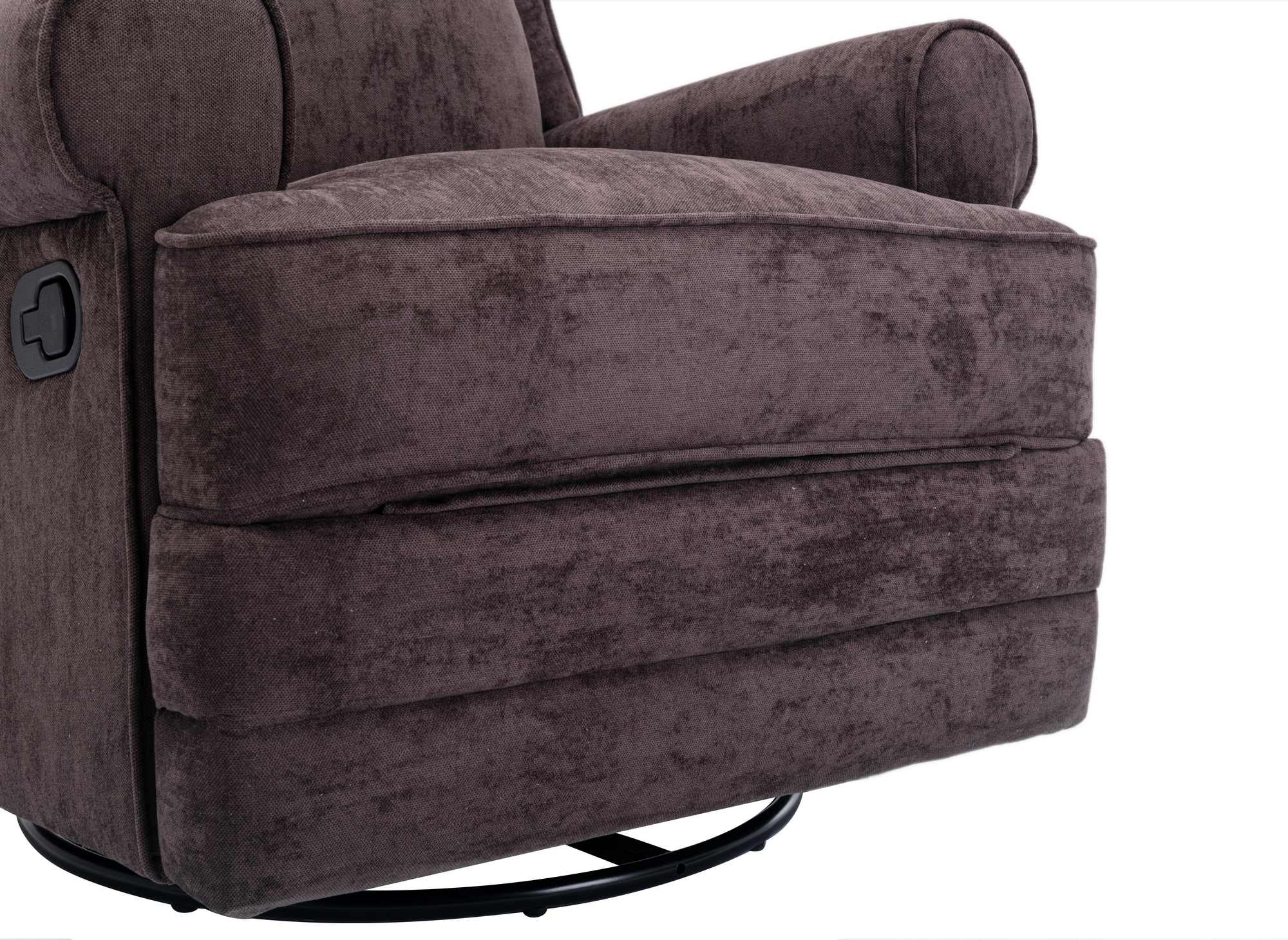 Fauteuil relax pivotant en tissu marron BRODY