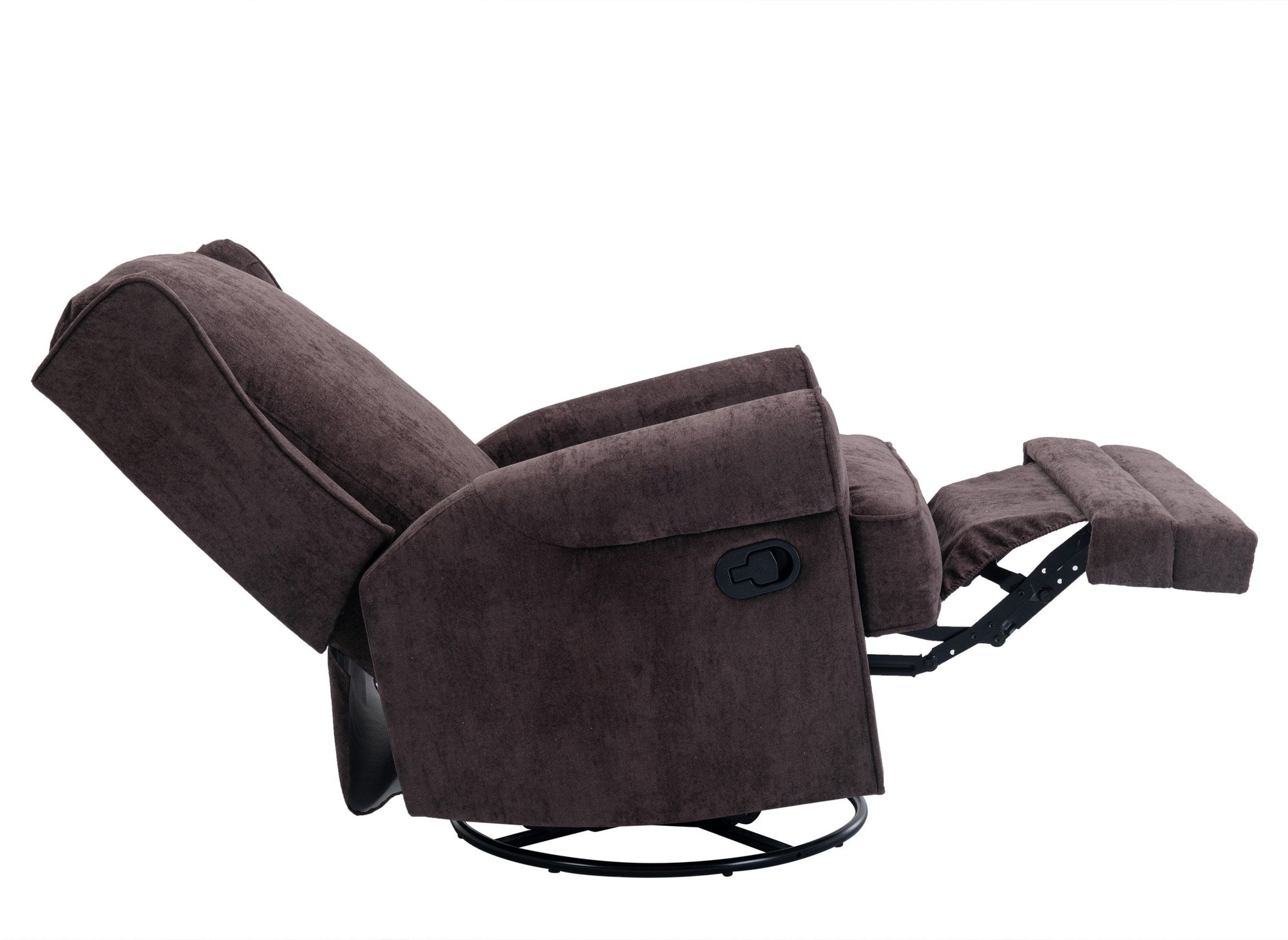 Fauteuil relax pivotant en tissu marron BRODY