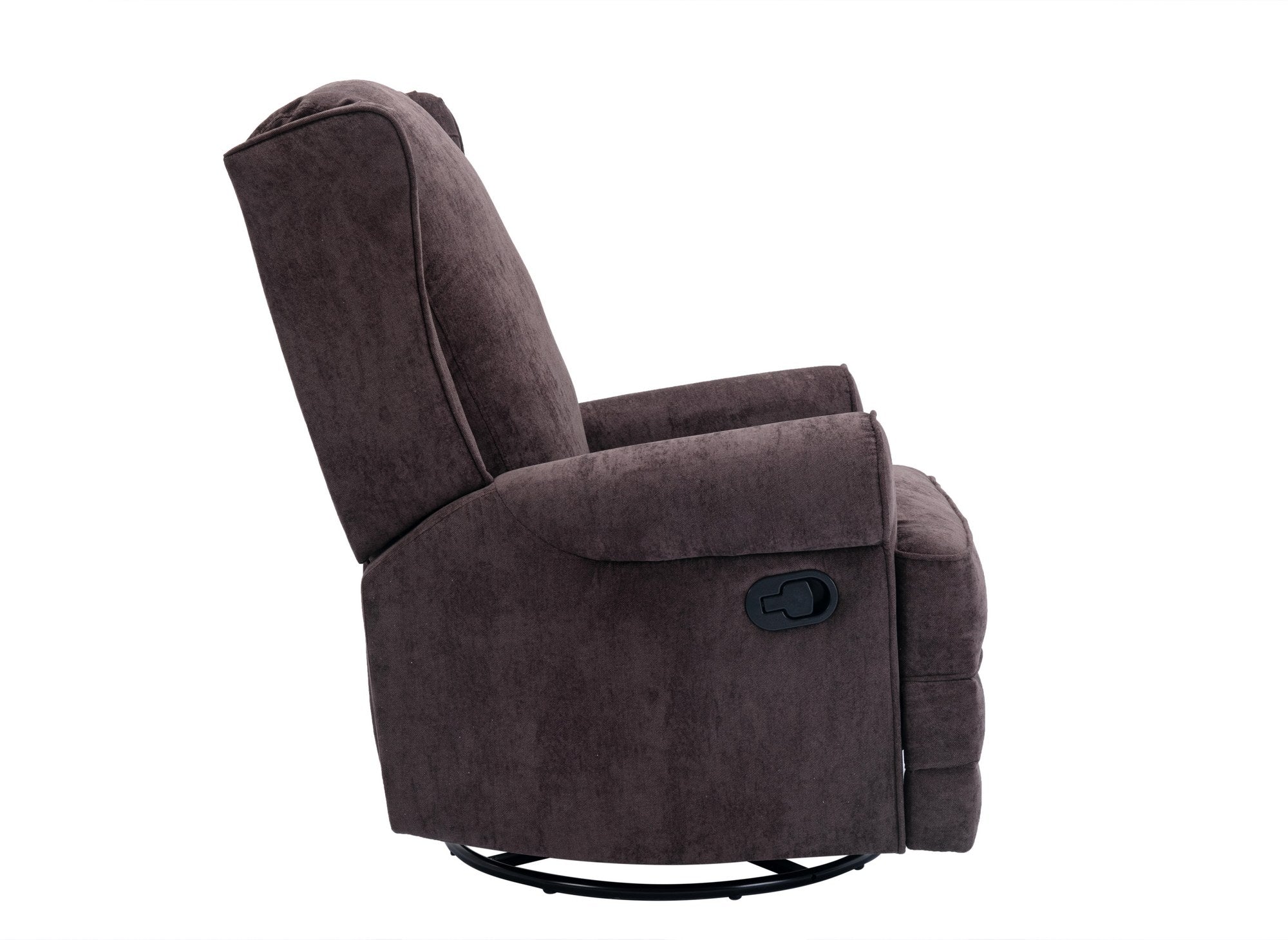 Fauteuil relax pivotant en tissu marron BRODY