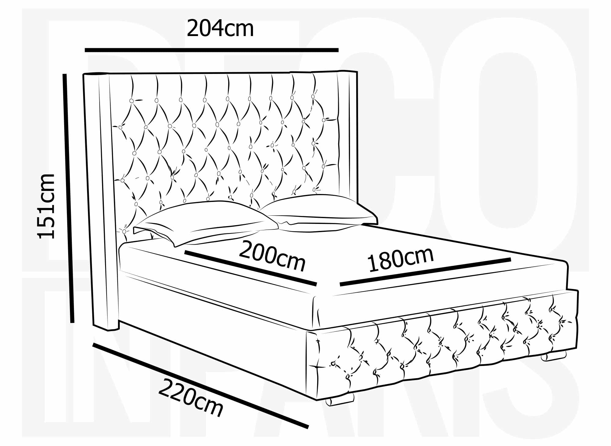 Lit coffre en tissu lin gris 180x200 cm MAXI