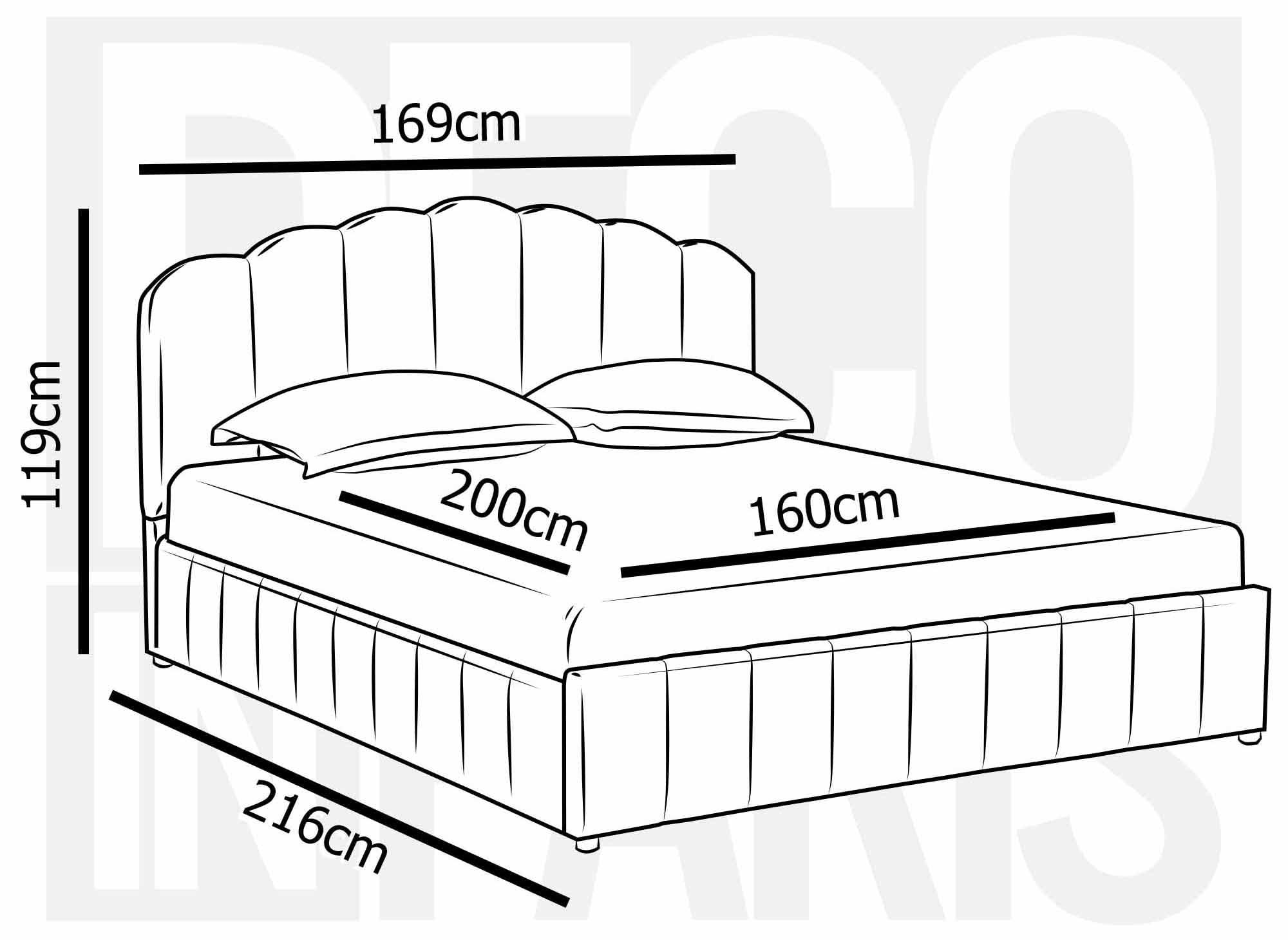 Lit coffre en velours beige 160x200 cm ELVIRA