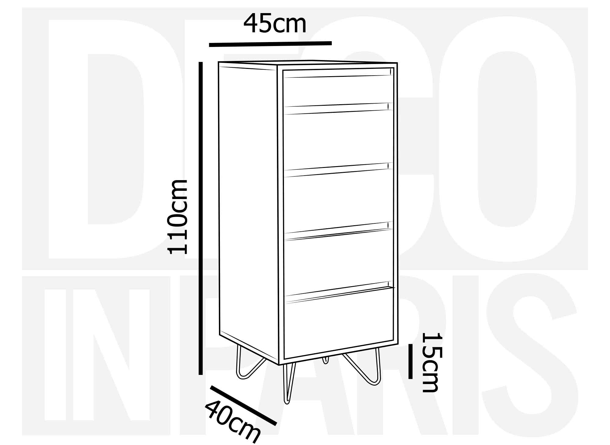 Commode 4 tiroirs bleu canard avec coiffeuse intégrée DARINA