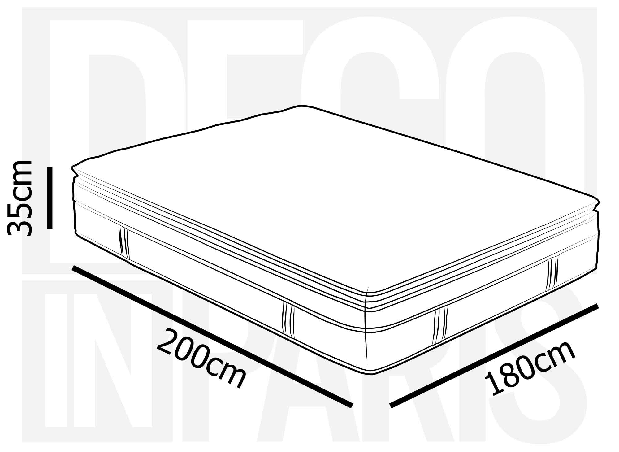 Materasso ibrido in memory foam 180 x 200 cm spessore 35 cm - NUVOLOSO