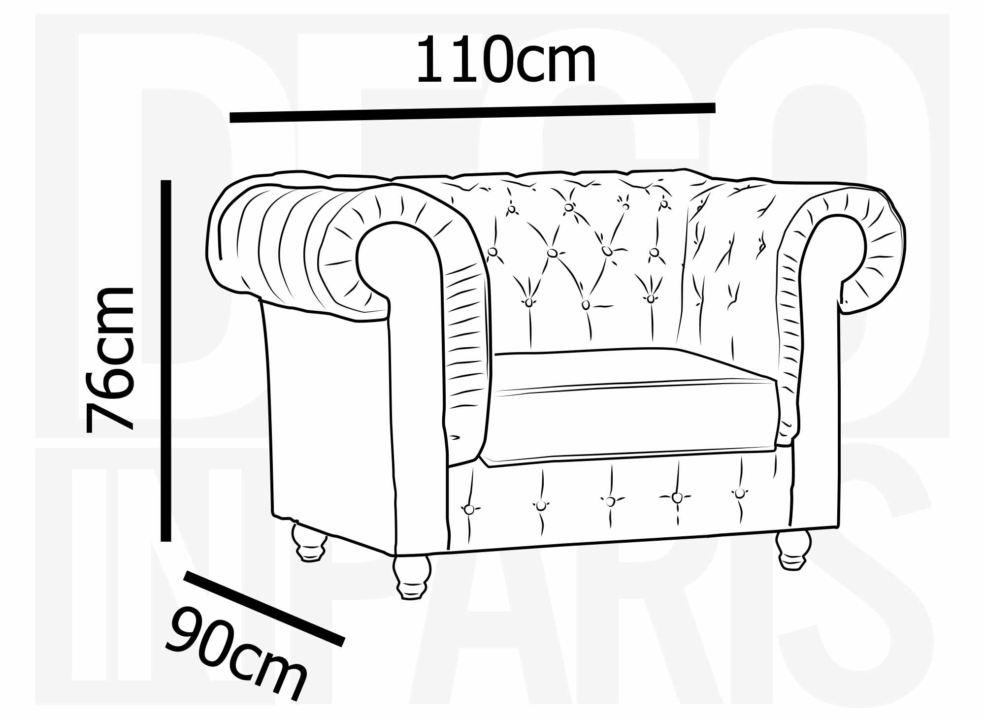 Fauteuil chesterfield en velours vert - WILSTON