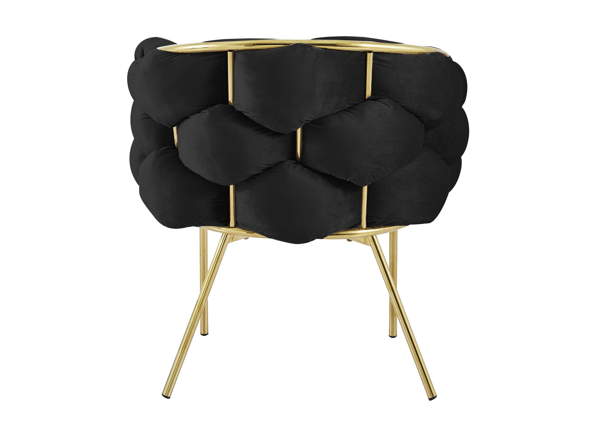 Lot de 2 chaises en velours noir pieds en métal doré CHARLOTTE