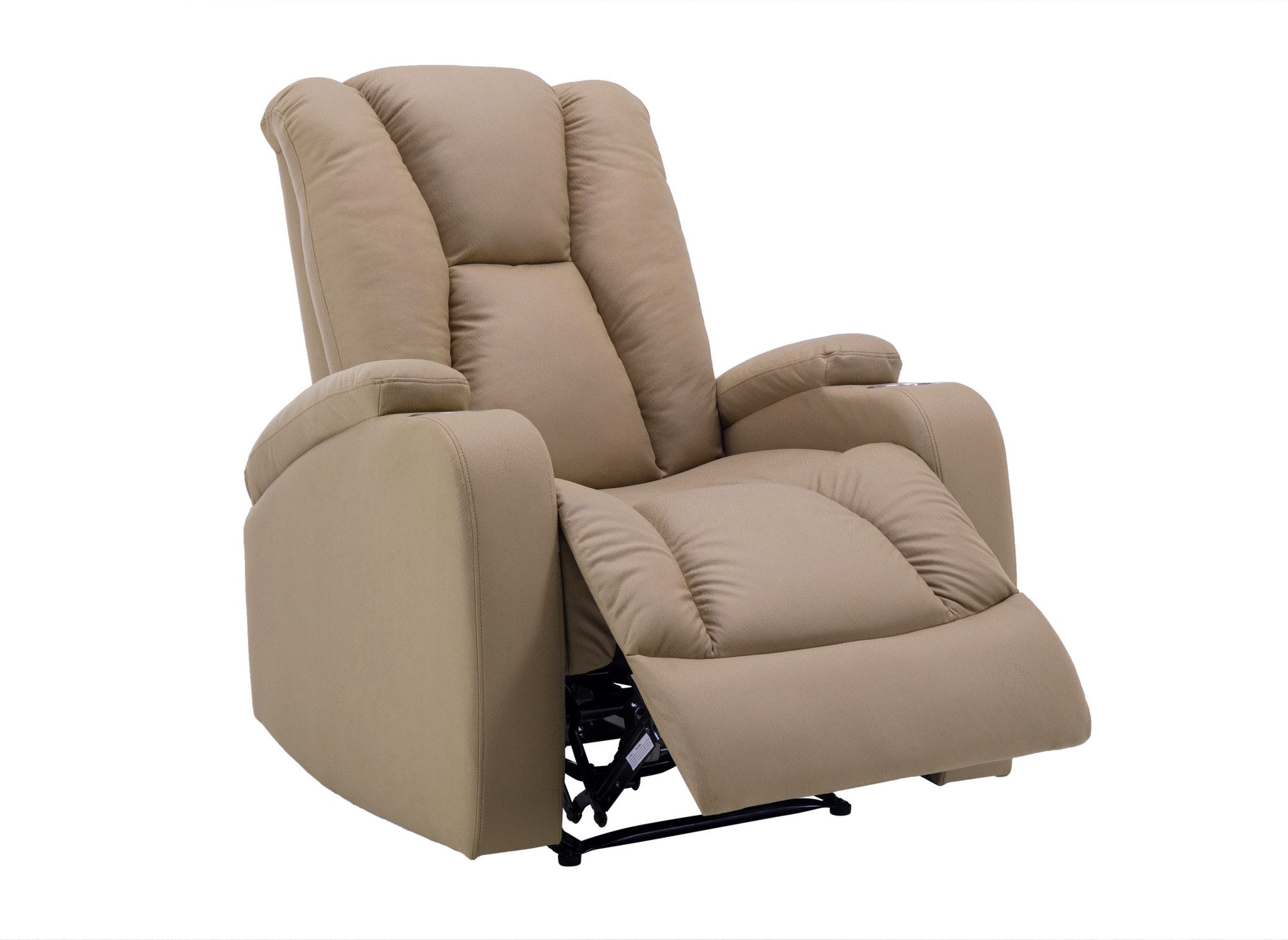 Fauteuil relax électrique en tissu microfibre beige EL CLARENCE