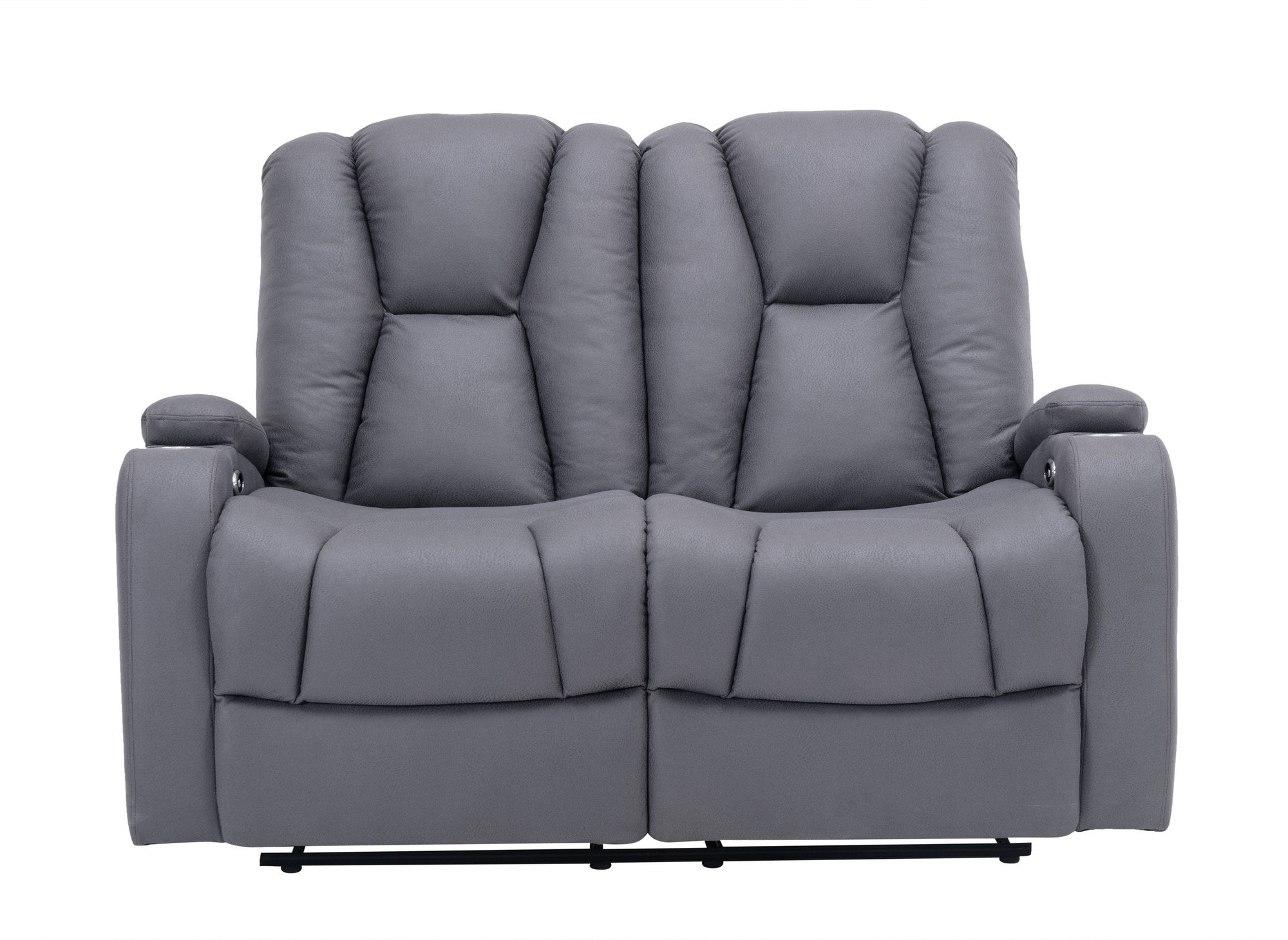 Divano relax elettrico a 2 posti in tessuto microfibra grigio EL CLARENCE