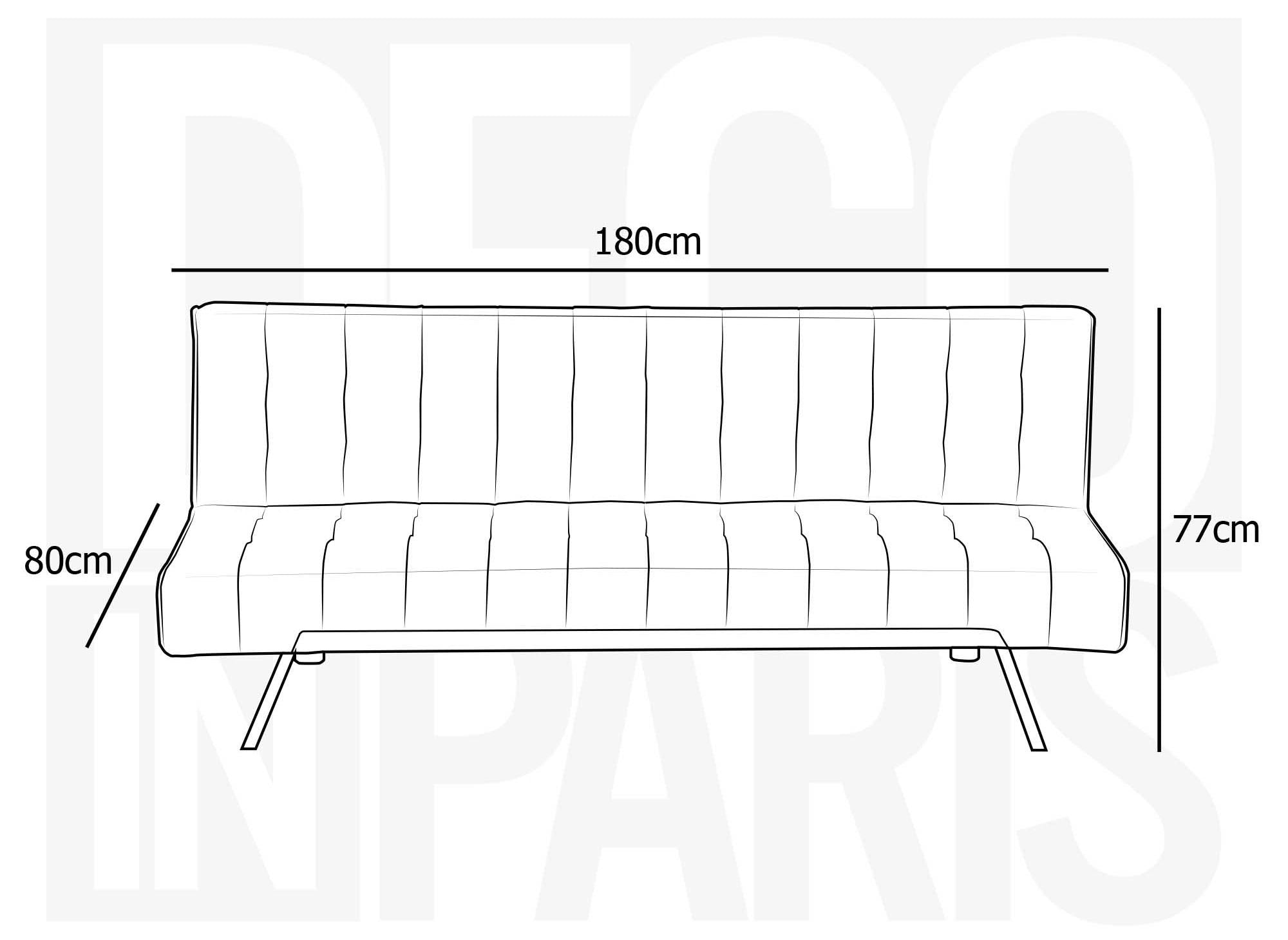 Banquette clic-clac capitonné design gris KEDY