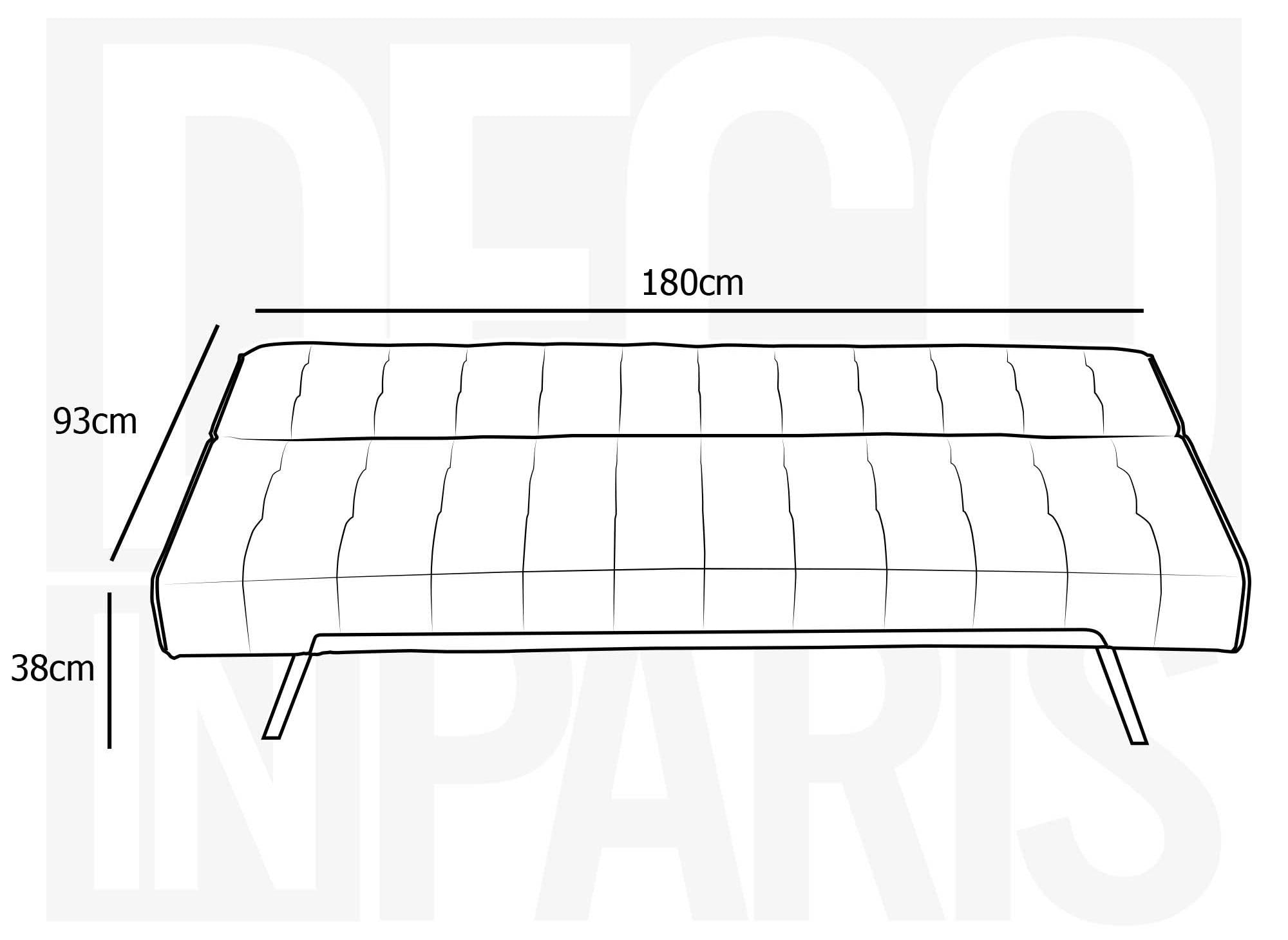 Banquette clic-clac capitonné design gris KEDY