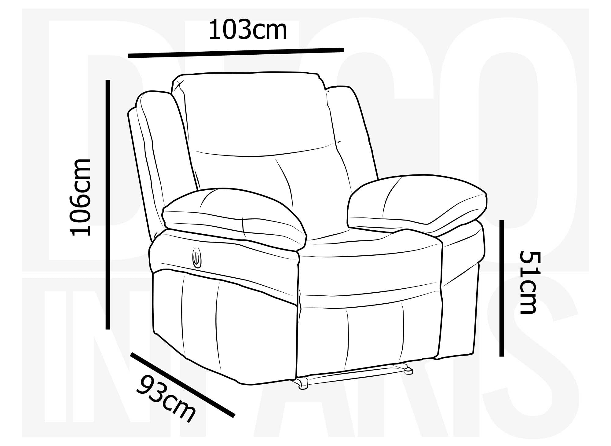 Fauteuil relax électrique en simili cuir noir ALFRED