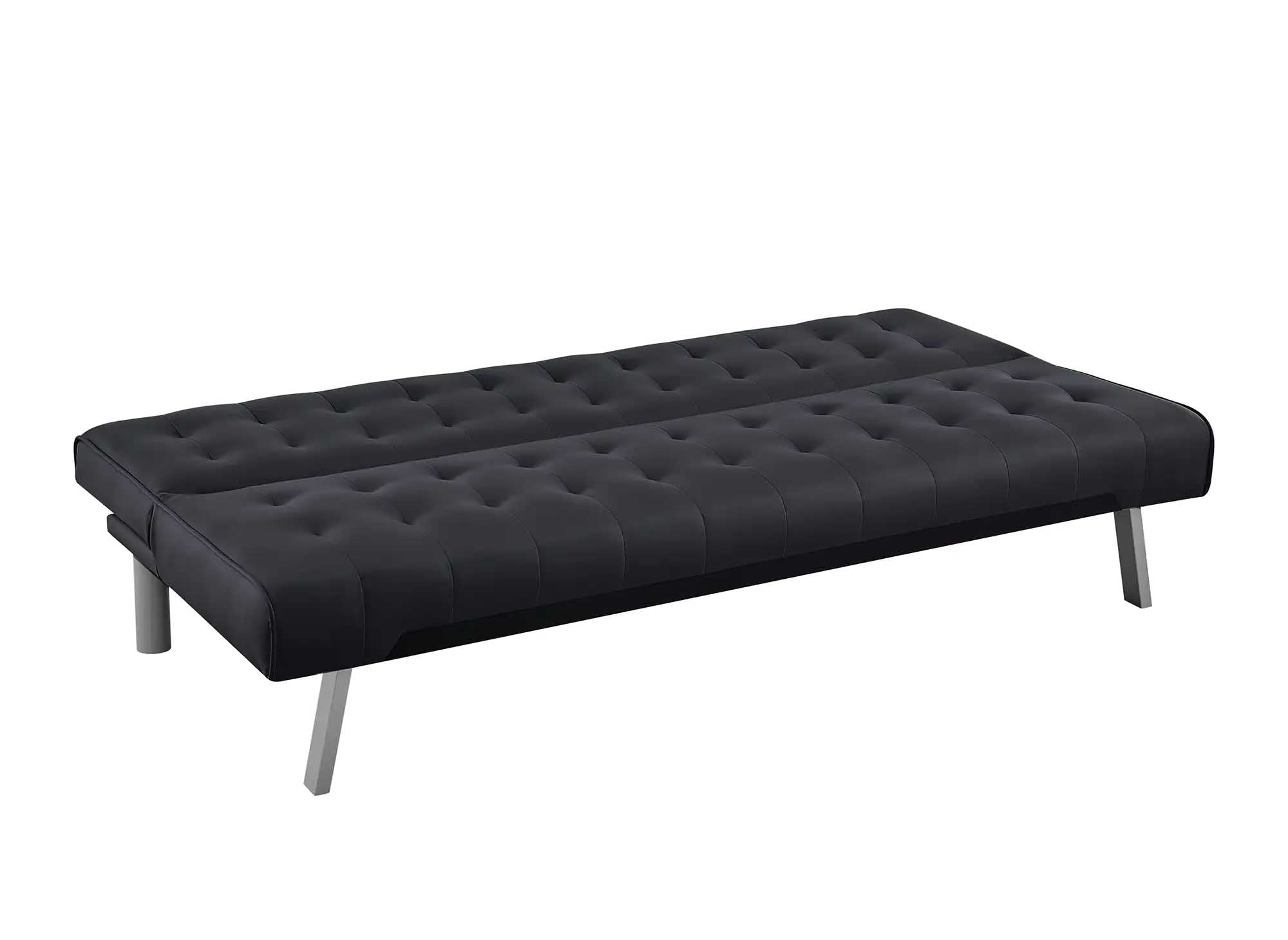 Banquette clic-clac capitonné design noir KEDY