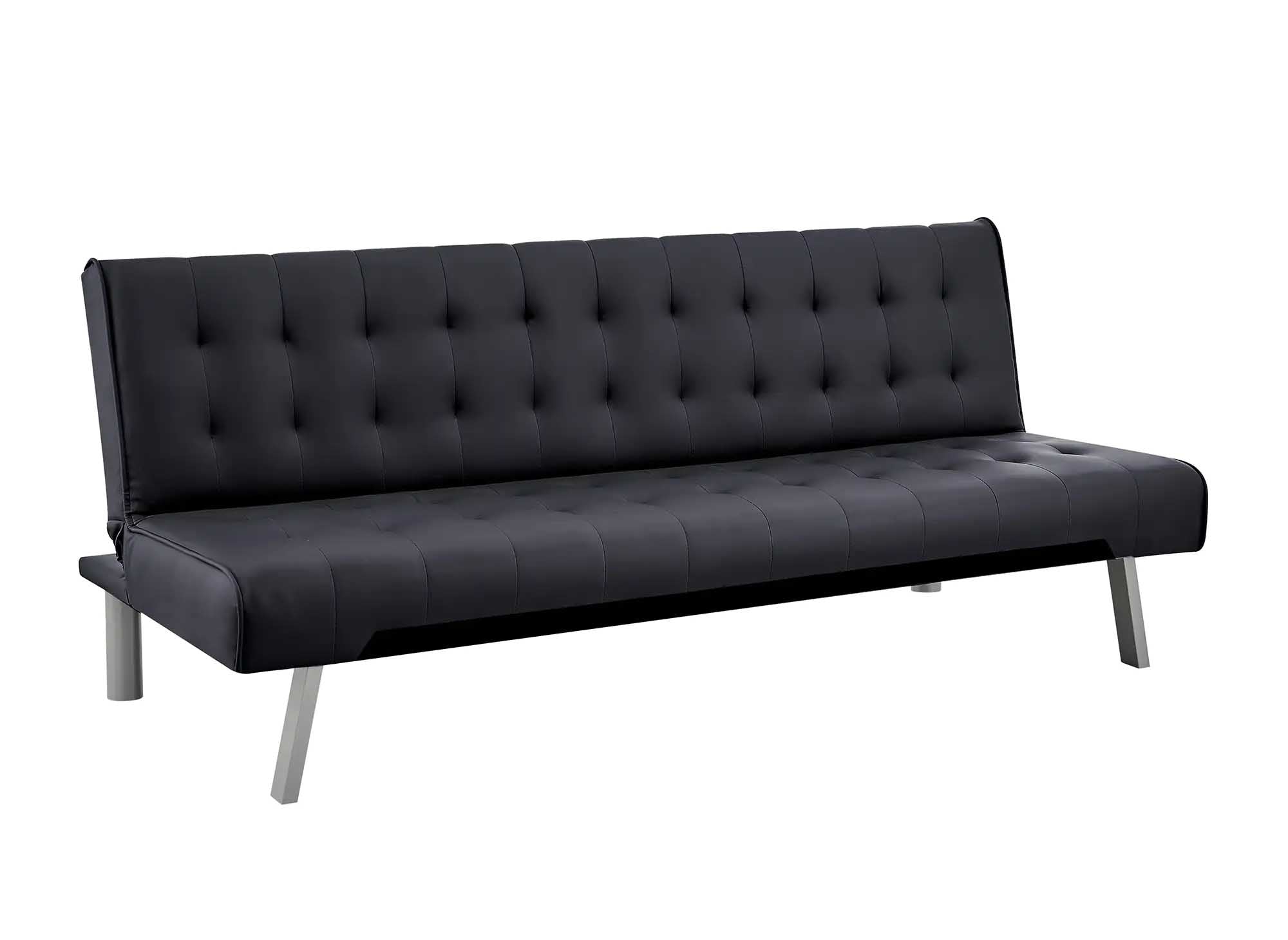 Banquette clic-clac capitonné design noir KEDY