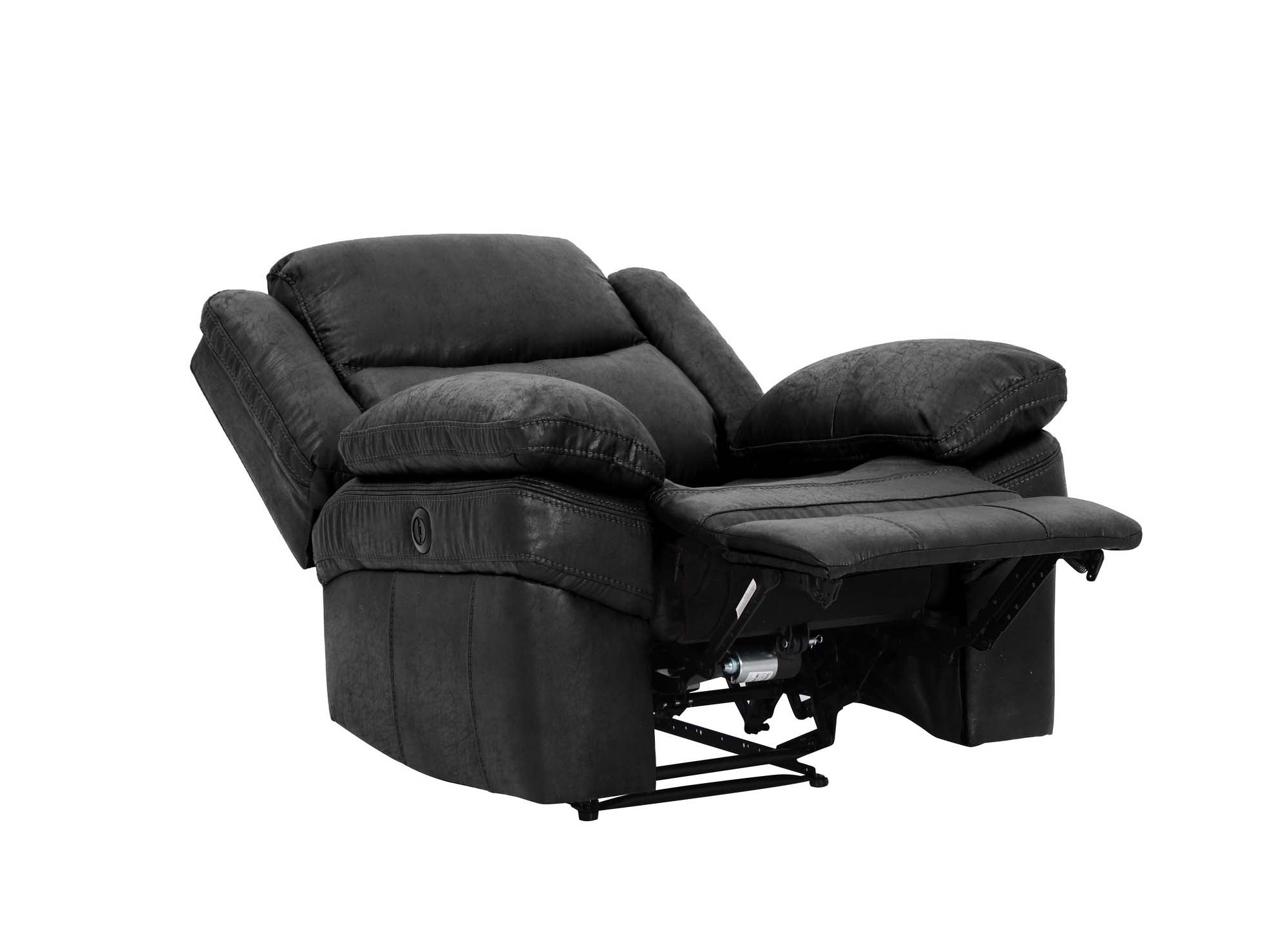Fauteuil relax électrique en simili cuir noir ALFRED