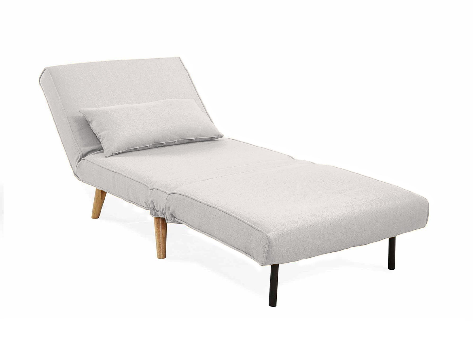 Fauteuil convertible en tissu beige TONKA