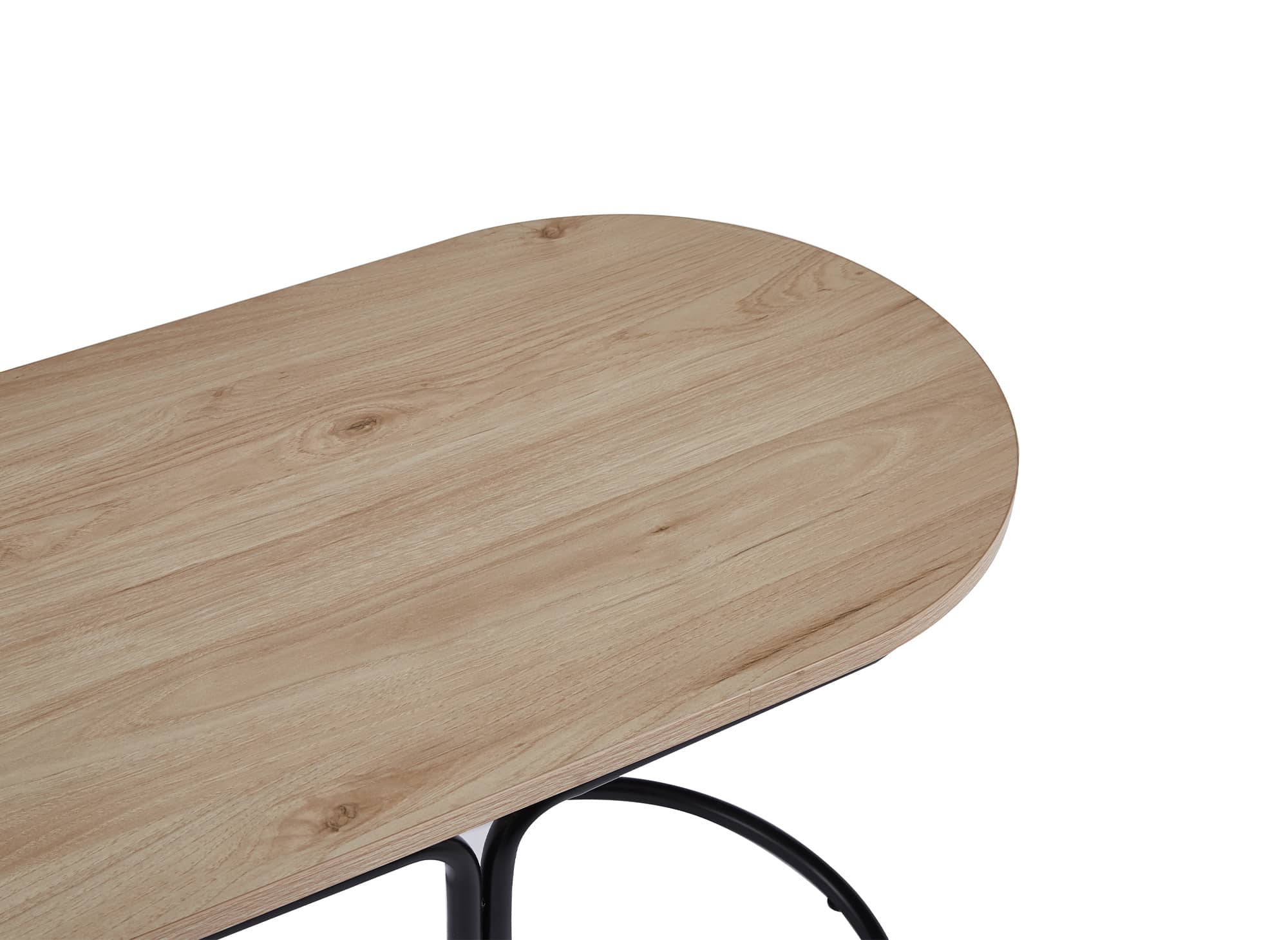 Ensemble table basse couleur bois avec 2 poufs en tissu beige JUDITH