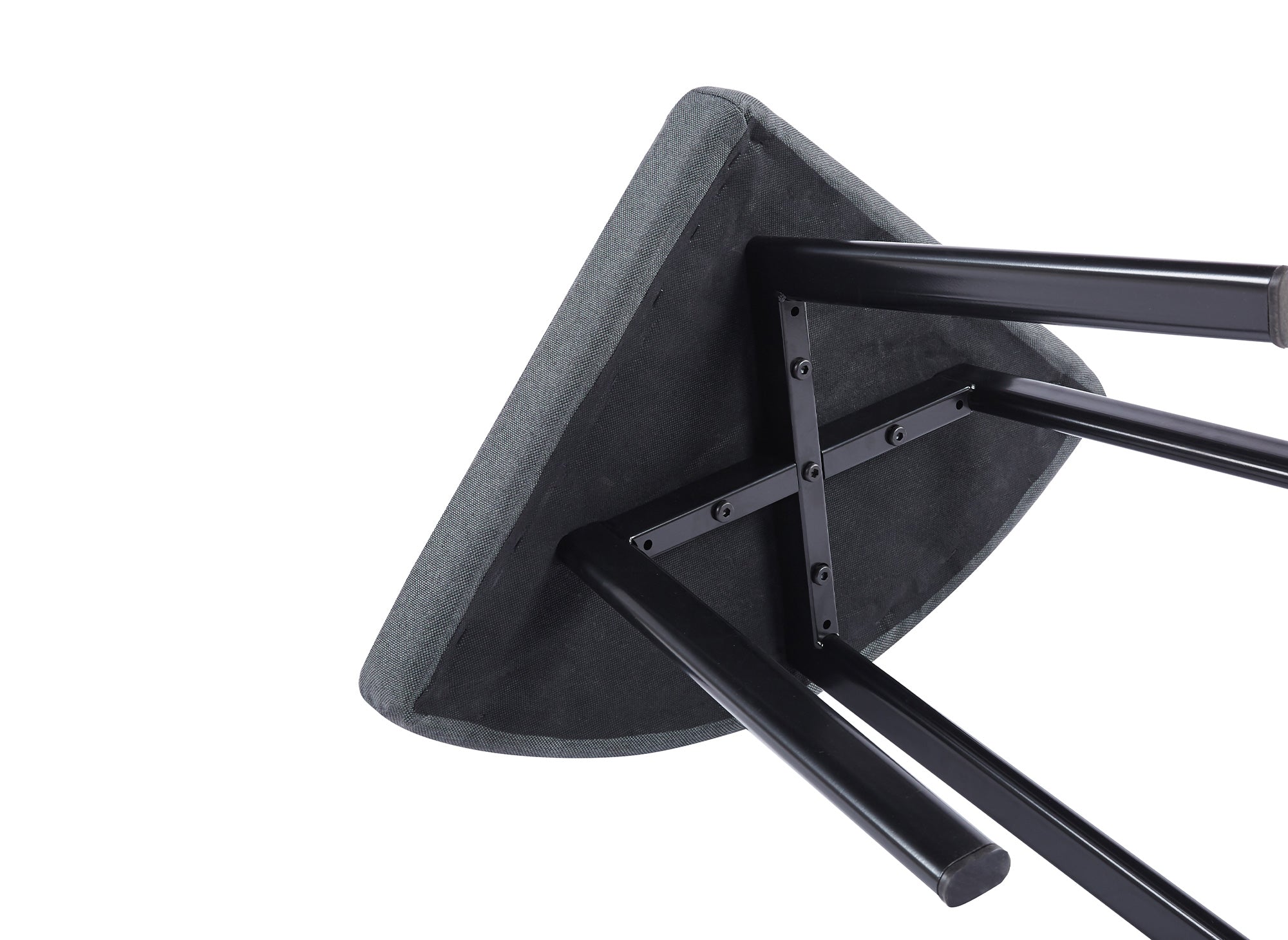 Ensemble table à manger en bois gris clair avec 4 tabourets gris IRINA