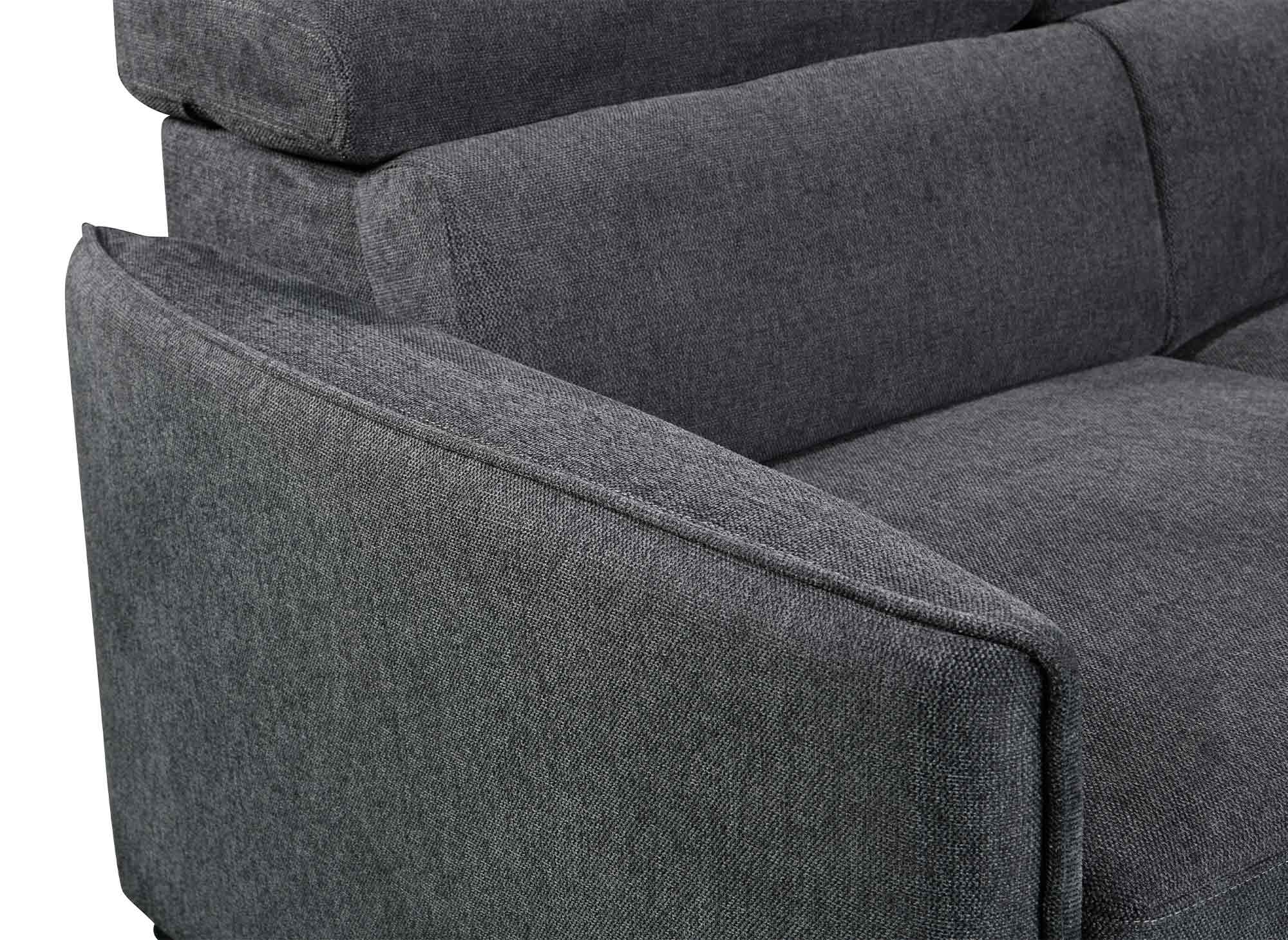 Canapé d'angle convertible en tissu gris NAIROBI - Angle droit