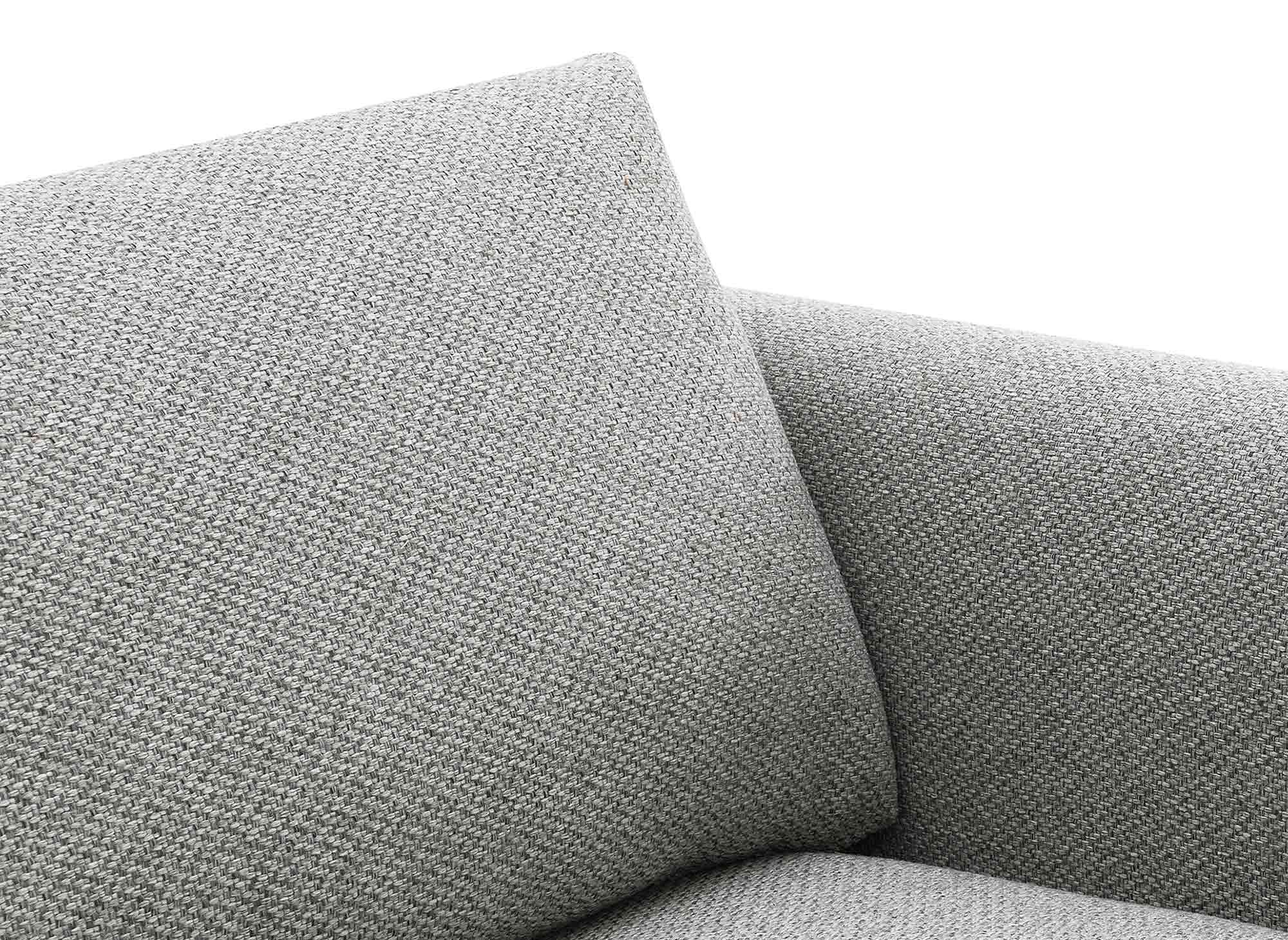 Canapé droit contemporain 3 places en tissu gris clair LEIA