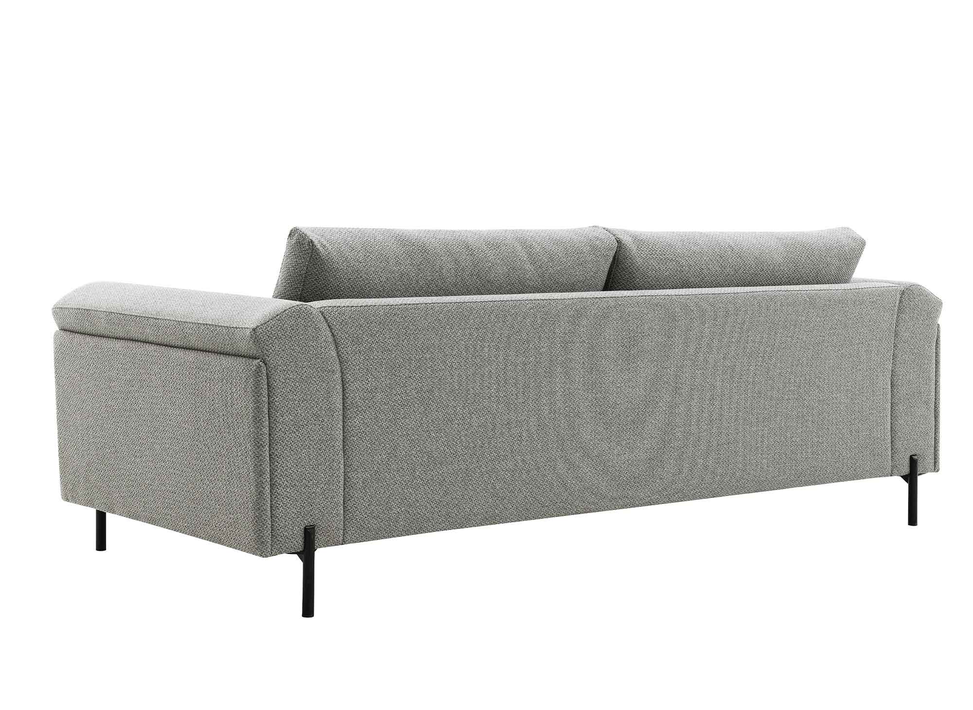 Canapé droit contemporain 3 places en tissu gris clair LEIA