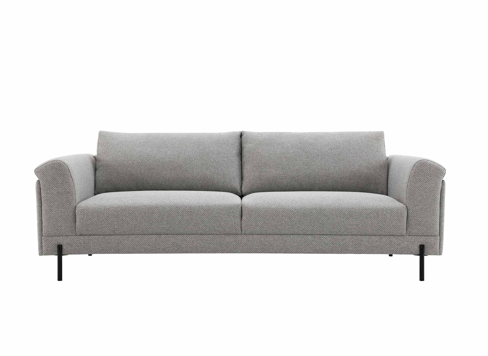 Canapé droit contemporain 3 places en tissu gris clair LEIA