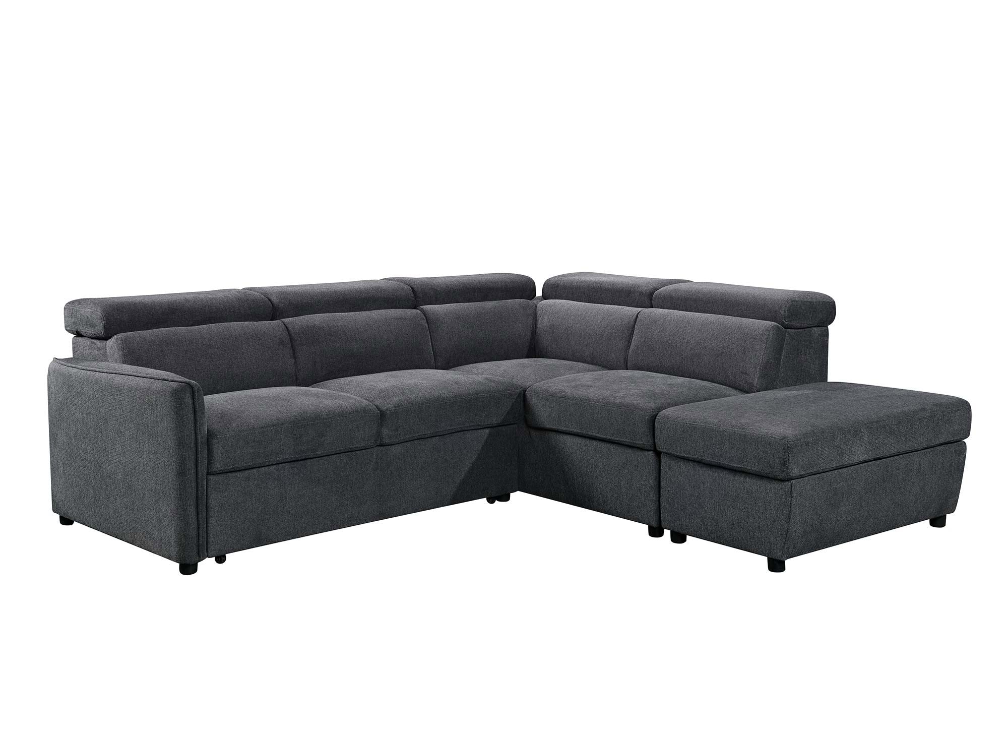 Canapé d'angle convertible en tissu gris NAIROBI - Angle droit