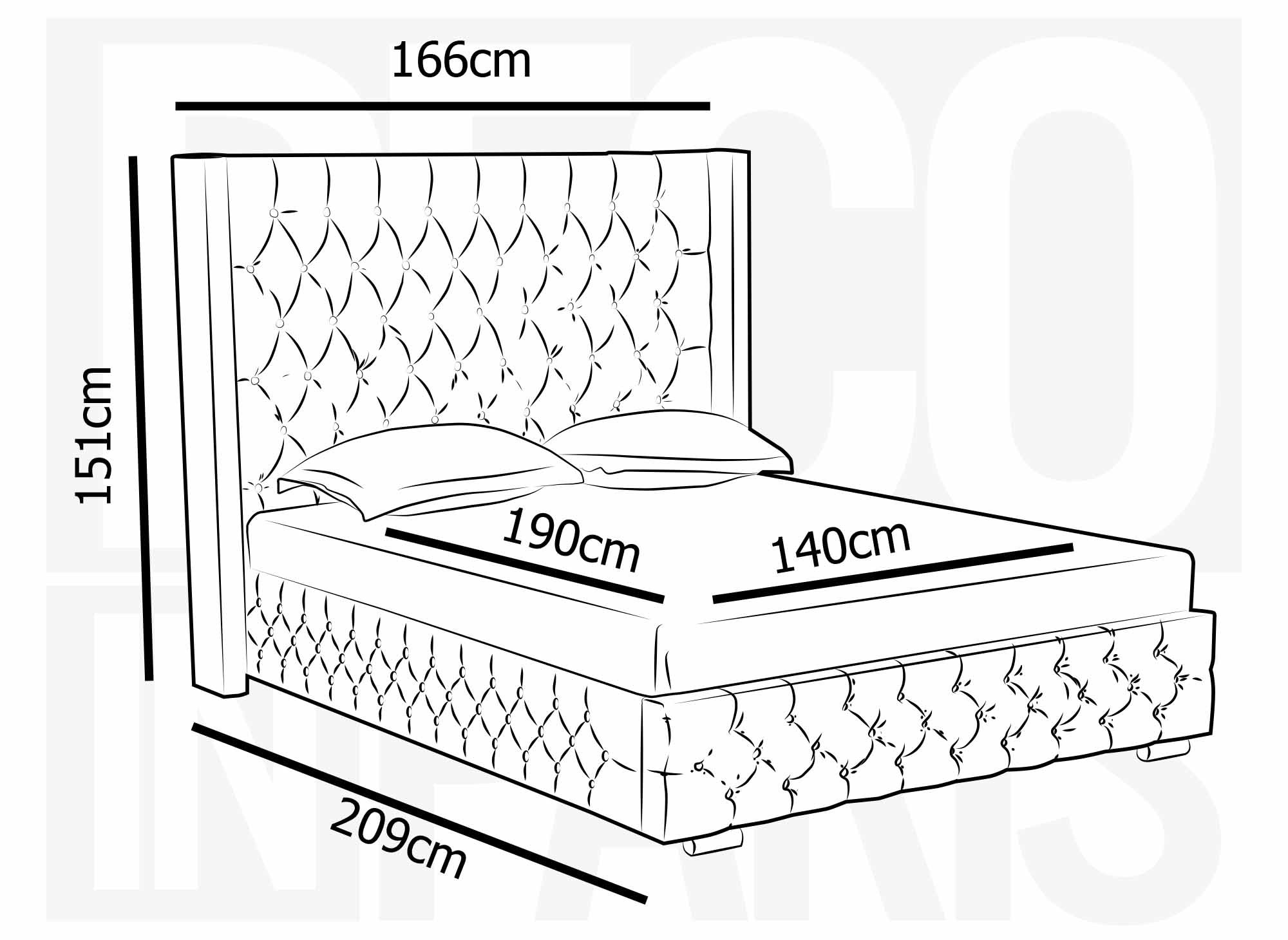 Letto contenitore in velluto grigio 140X190 cm PERLA