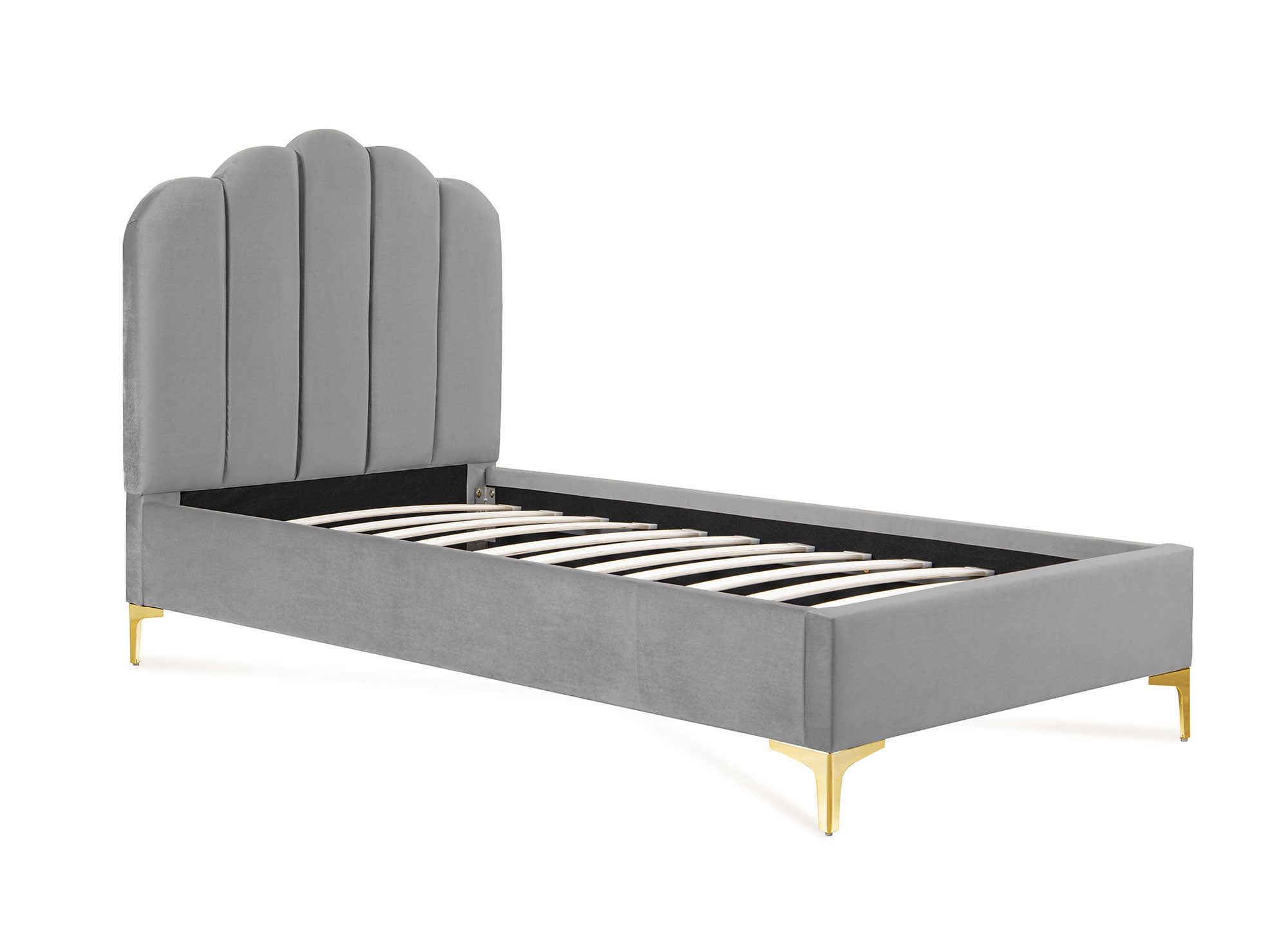 Letto singolo in velluto grigio 90x190 cm MARION