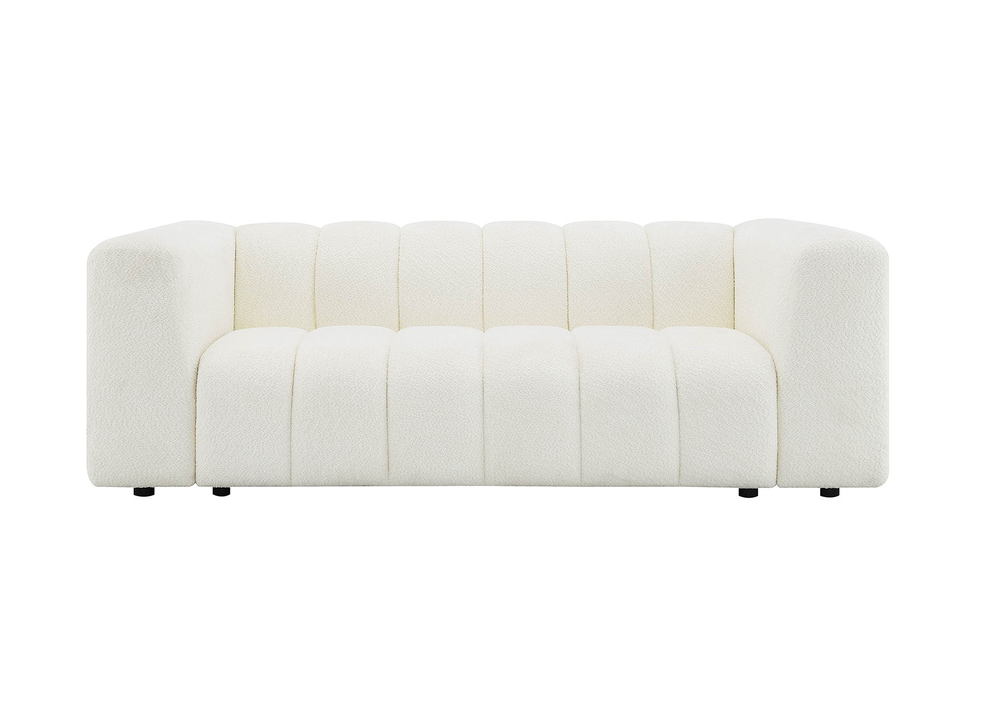 Canapé 3 places en tissu bouclette écru AELIS