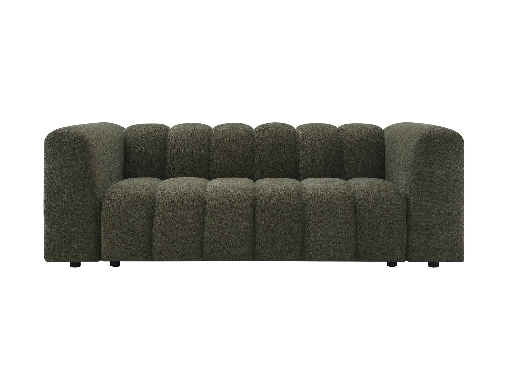 Canapé 3 places en tissu bouclette vert AELIS