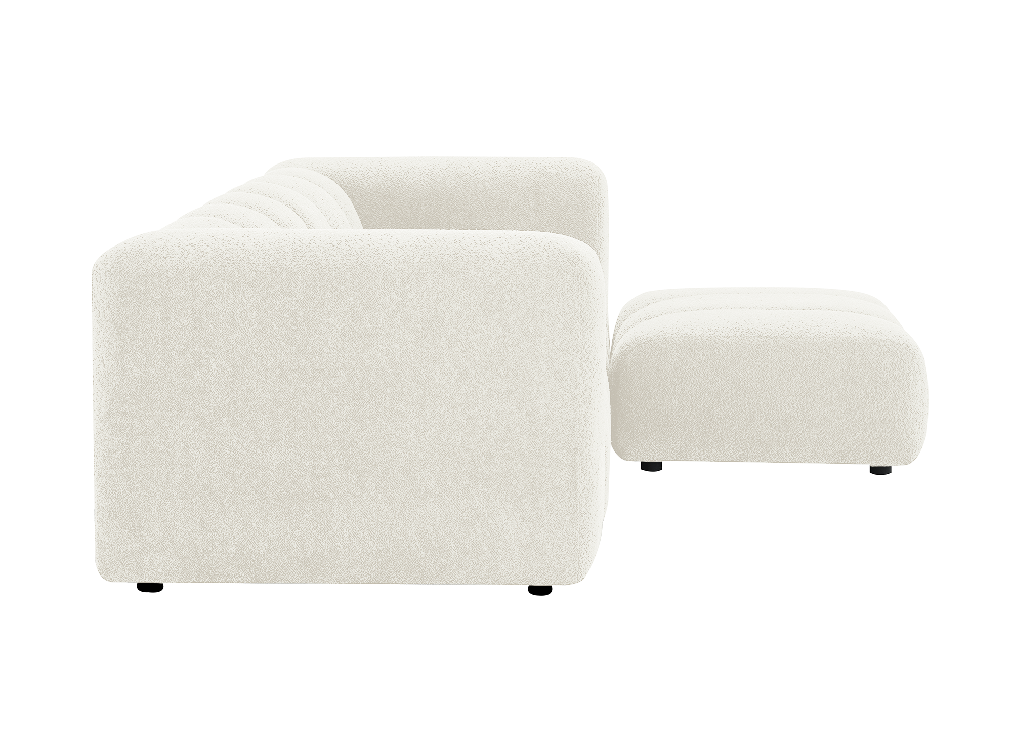 Pouf en tissu bouclette écru AELIS