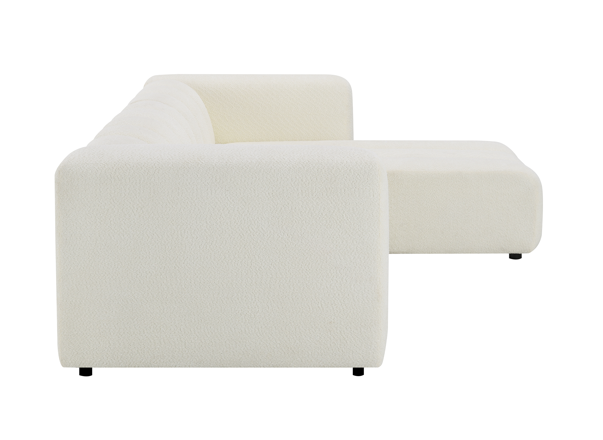 Canapé d'angle réversible en tissu bouclette écru AELIS