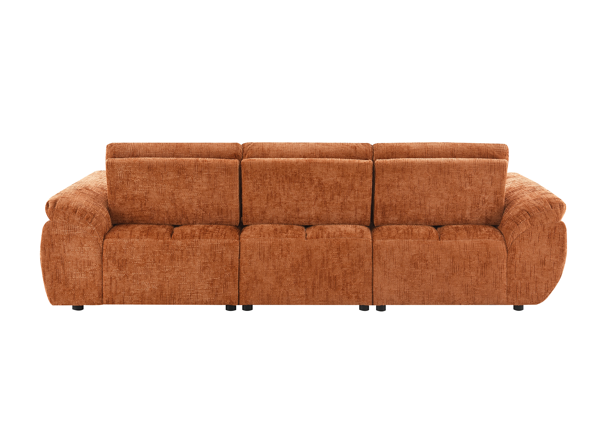 Canapé d’angle relax électrique en velours chiné terracotta ALPES - Angle droit