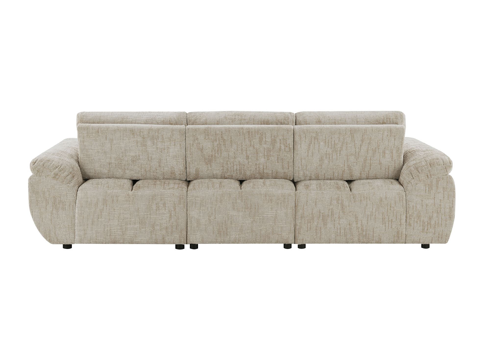 Canapé d’angle relax électrique en velours chiné taupe ALPES - Angle gauche