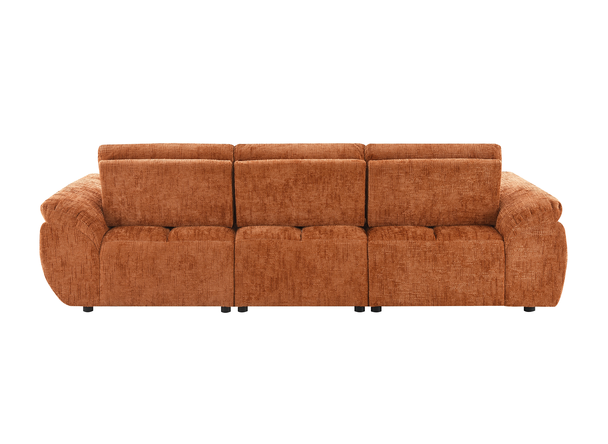 Canapé d’angle relax électrique en velours chiné terracotta ALPES - Angle gauche