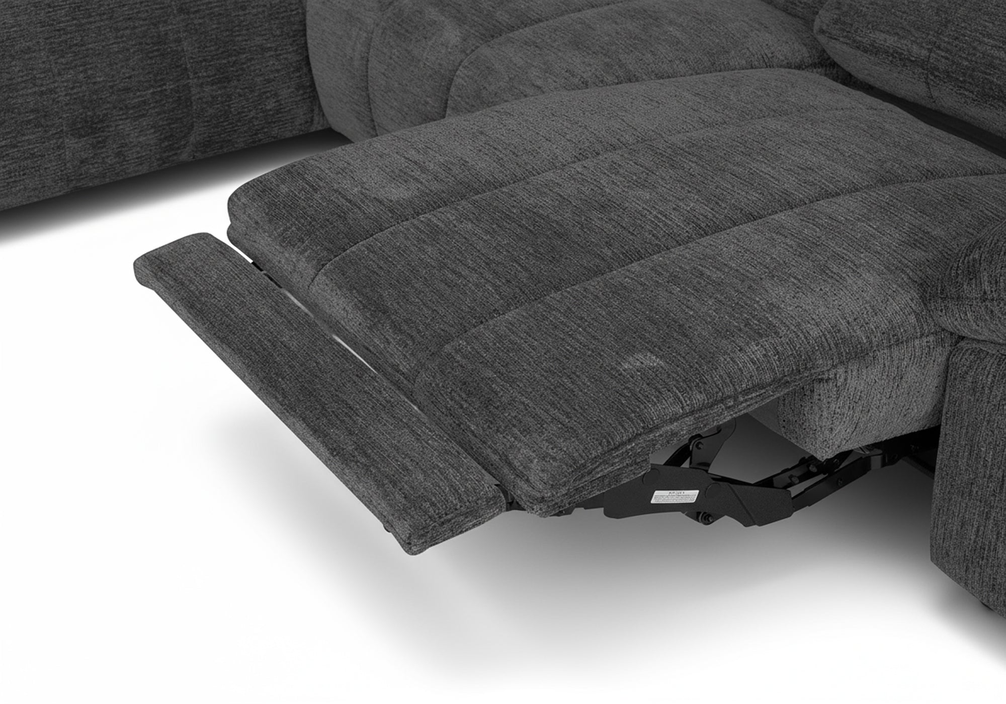 Canapé d'angle relax électrique en velours chiné gris SOLINA - Angle gauche