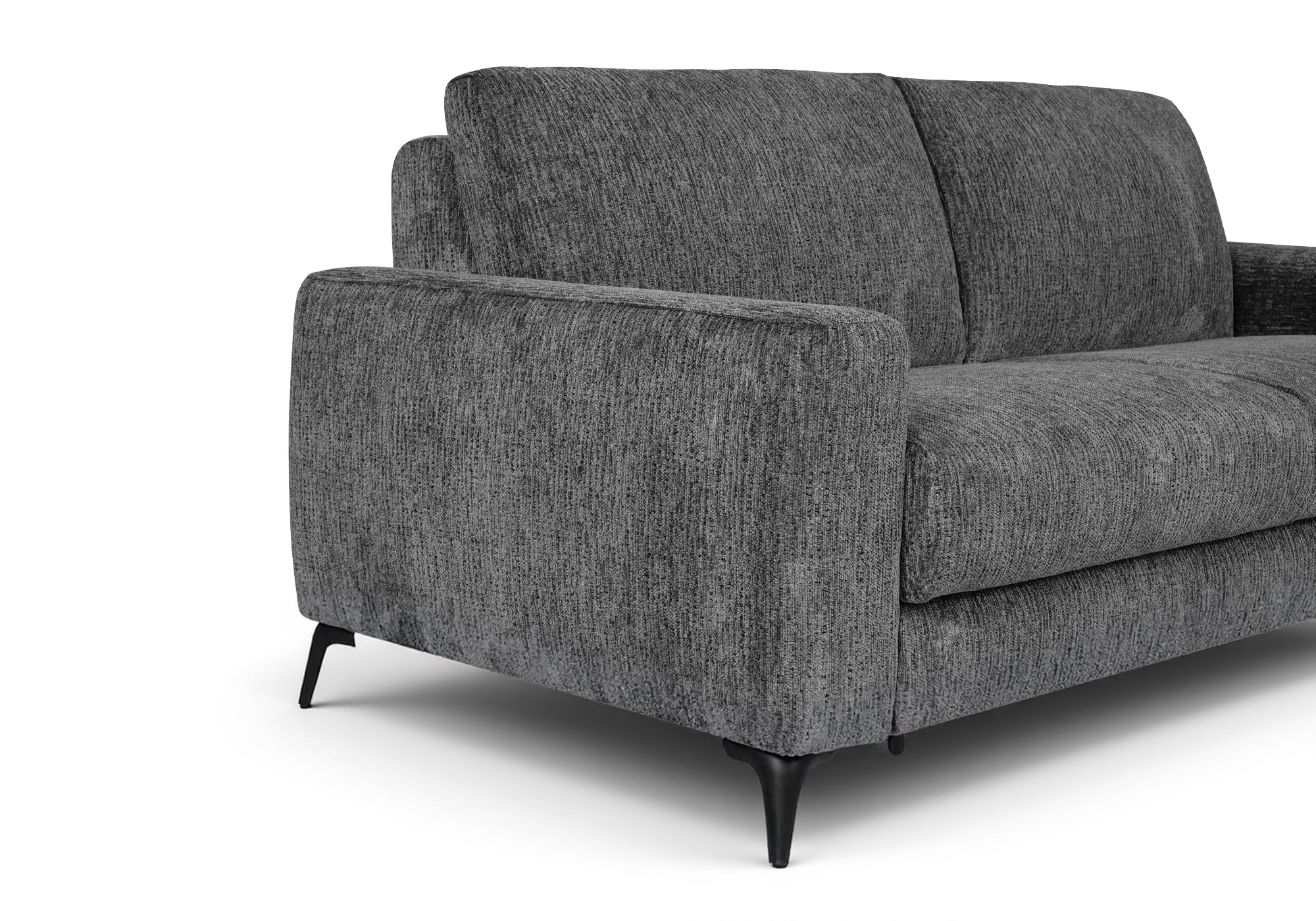 Canapé convertible 3 places en velours chiné gris foncé NONA